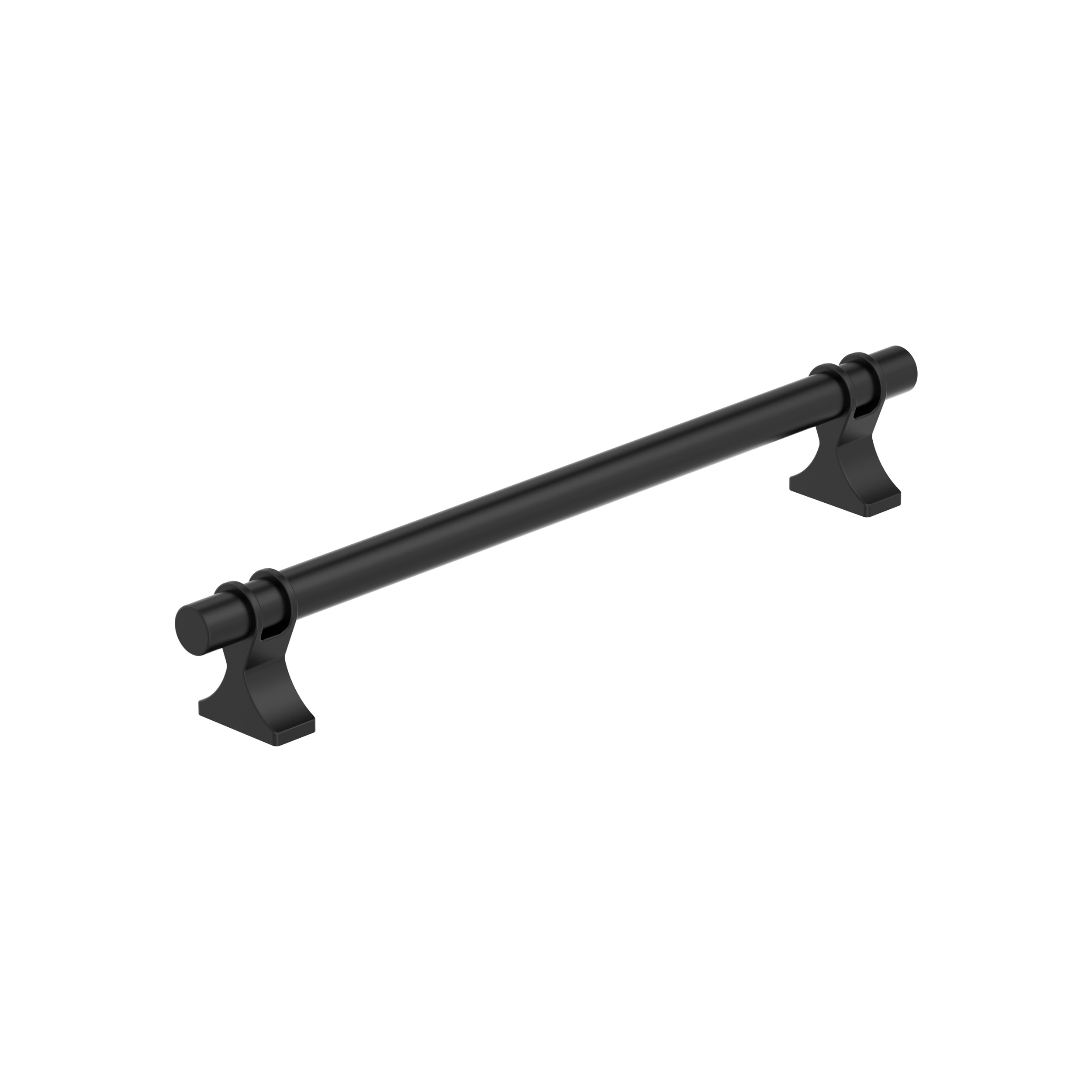 Matte Black Modern Industrial Bar Cabinet Pull with Mounting Hardware