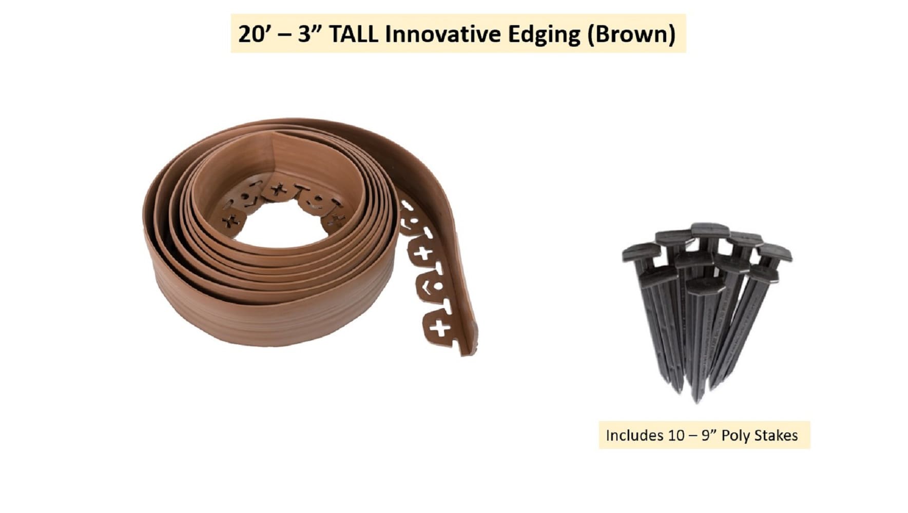 Valley View Industries 20-ft x 3-in NO DIG TALL BROWN Plastic Landscape edging roll #NDETC-20LB