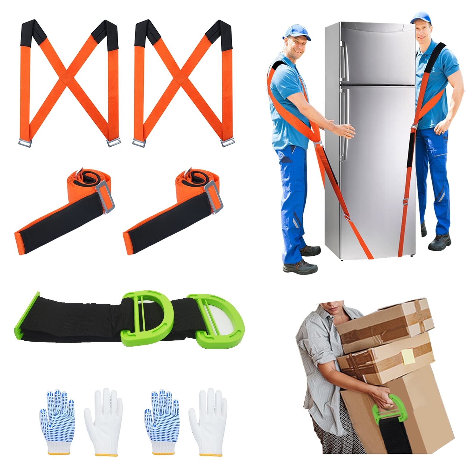 Yichuhaoxi -  Moving Straps Adjustable Lifting System for One or Two Person Use Furniture and App...