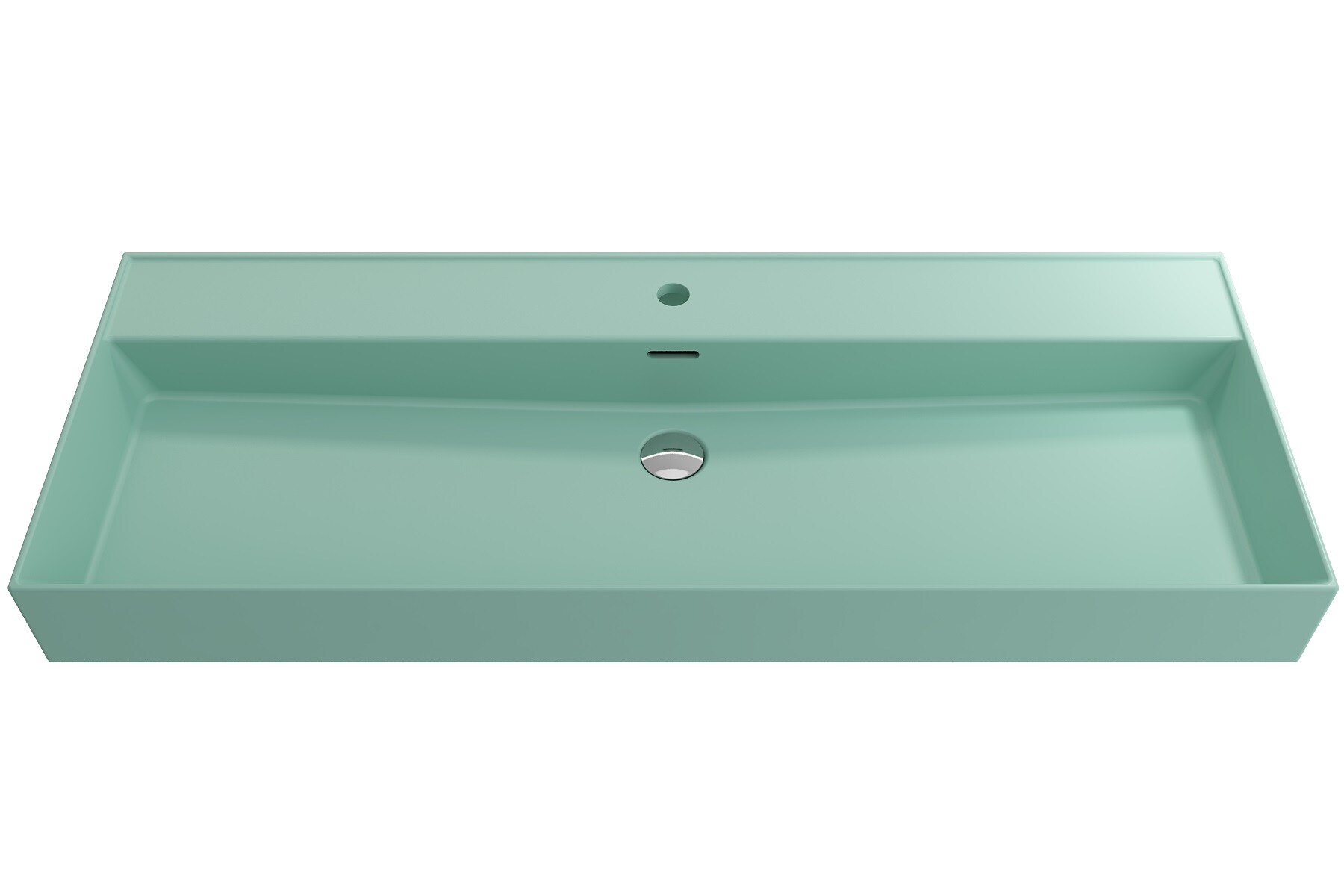 BOCCHI 1394-033-0126 Fire Clay 18.25-in Wall-mount Rectangular Modern Matte Mint Green Bathroom Sink