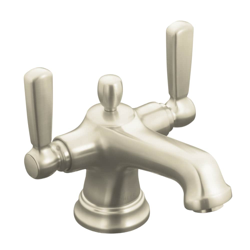 KOHLER Bancroft 8 in. Widespread 2-Handle Low-Arc Bathroom Faucet in Vibrant Brushed-Nickel