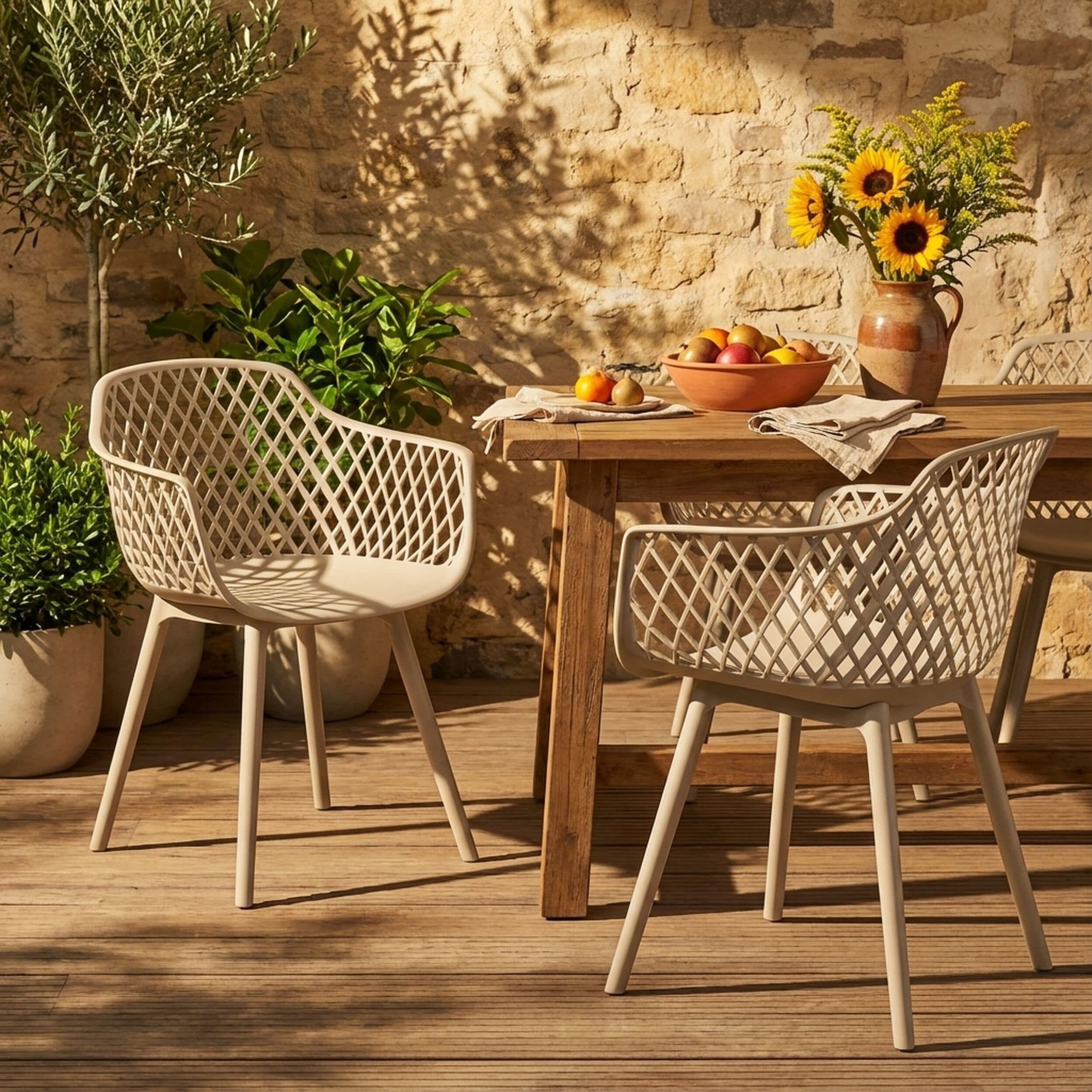 Christopher Knight Home Modern Camel Polypropylene Plastic Patio ...
