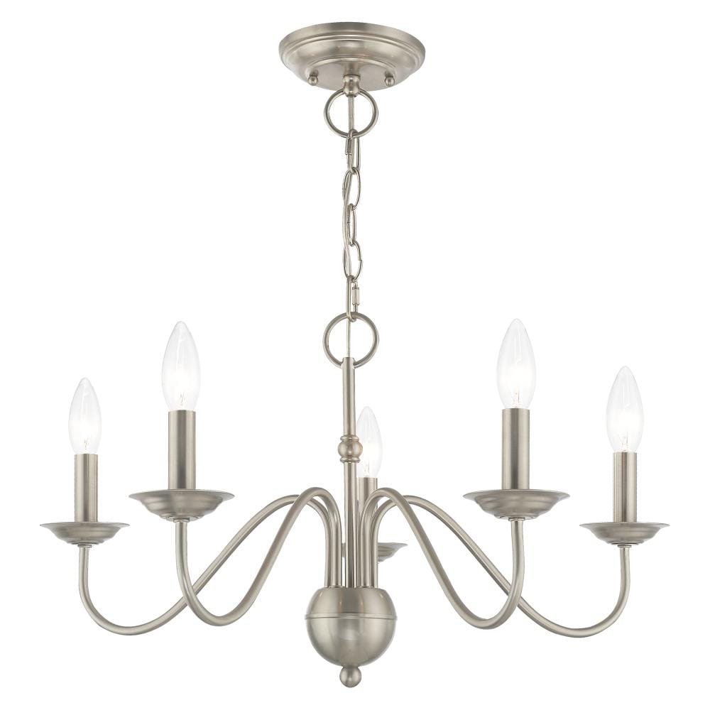Windsor Mini 5-Light Brushed Nickel Plug-In Chandelier