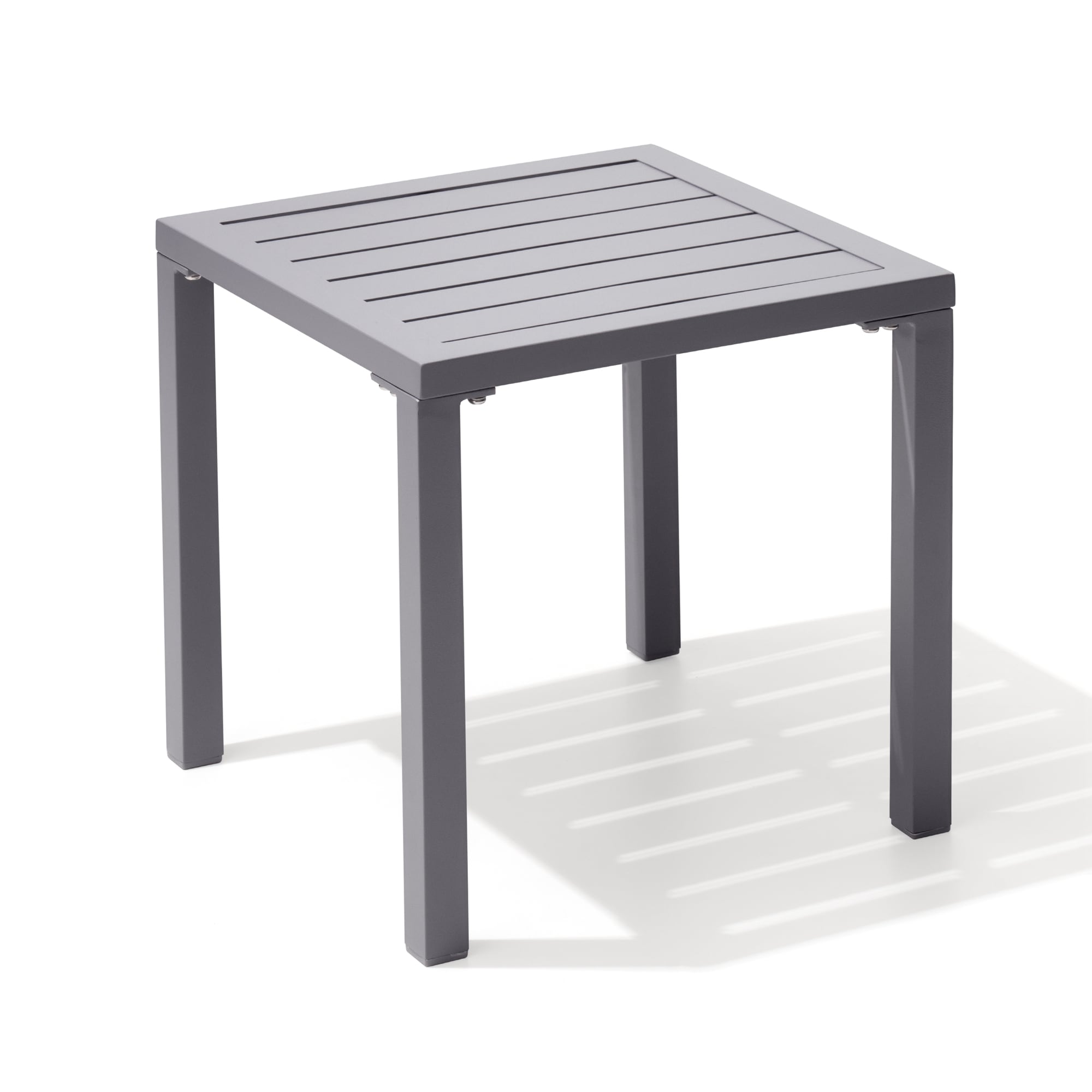 Crestlive Products CL-TB006GRY Aluminum Square Patio Table Square Outdoor End Table 15.7-in W x 15.7-in L