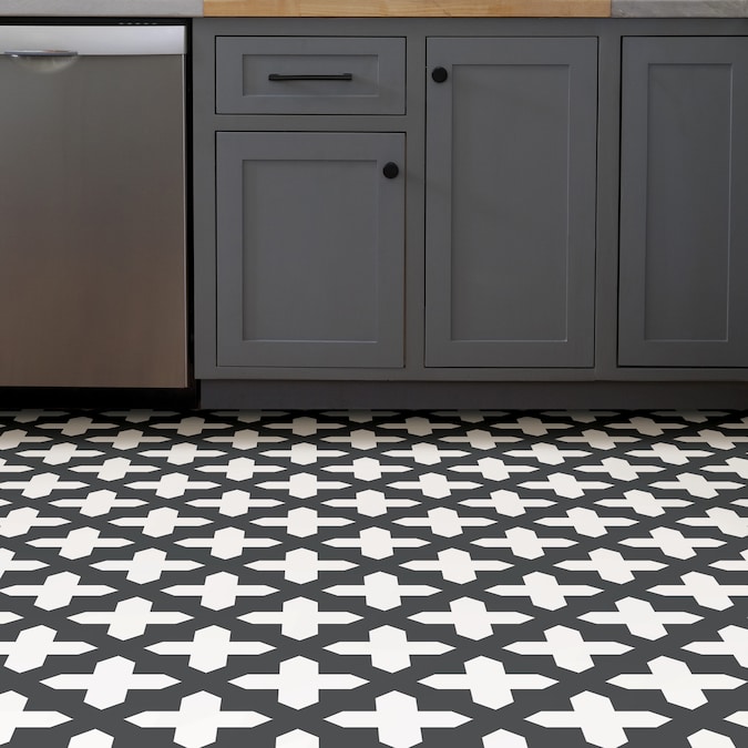L And Stick Vinyl Tile Flooring, Black Stick On Kitchen Floor Tiles