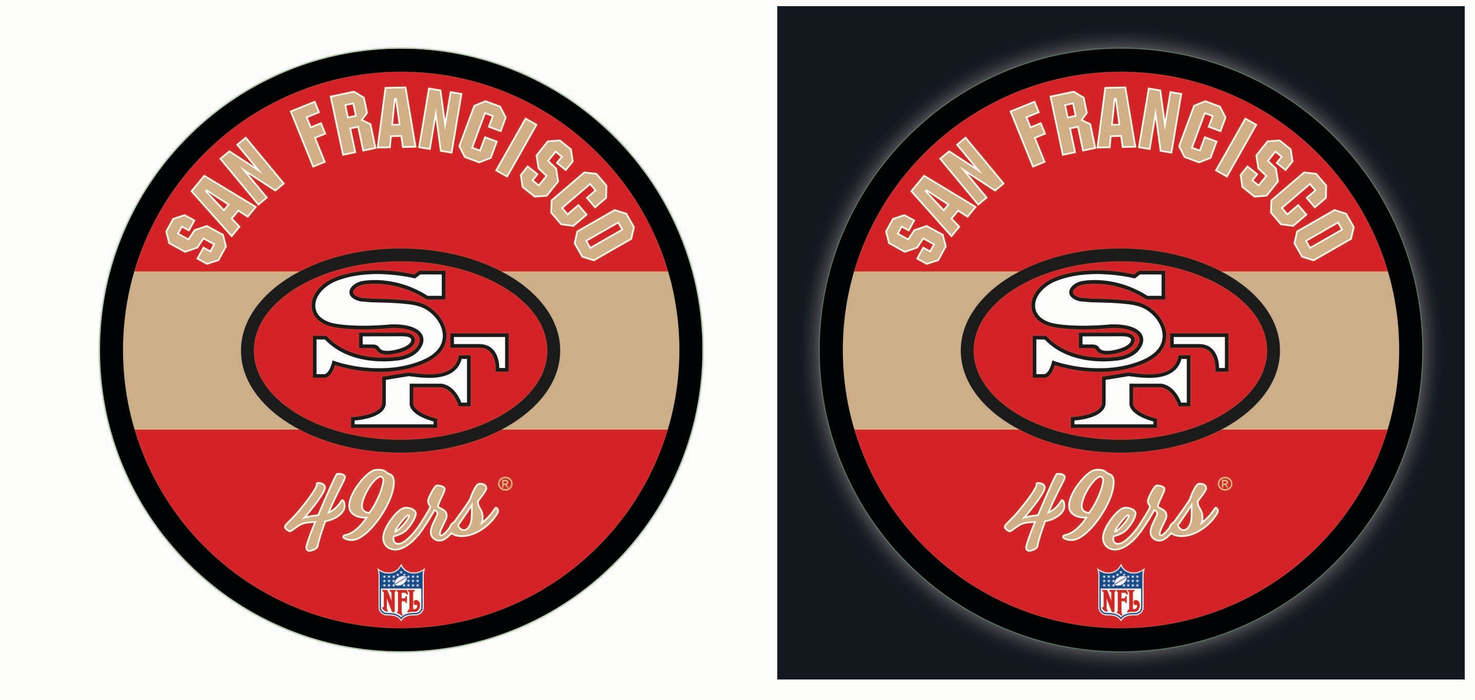 Evergreen 8LED3826RDV San Francisco 49ers 23-Inches W x 23-Inches H Acrylic Sports Wall Phrases Wall accent