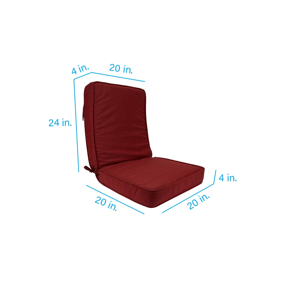 allen + roth 20-in x 20-in Red Solid Patio Chair Cushion FM03C01B-9C8 ...