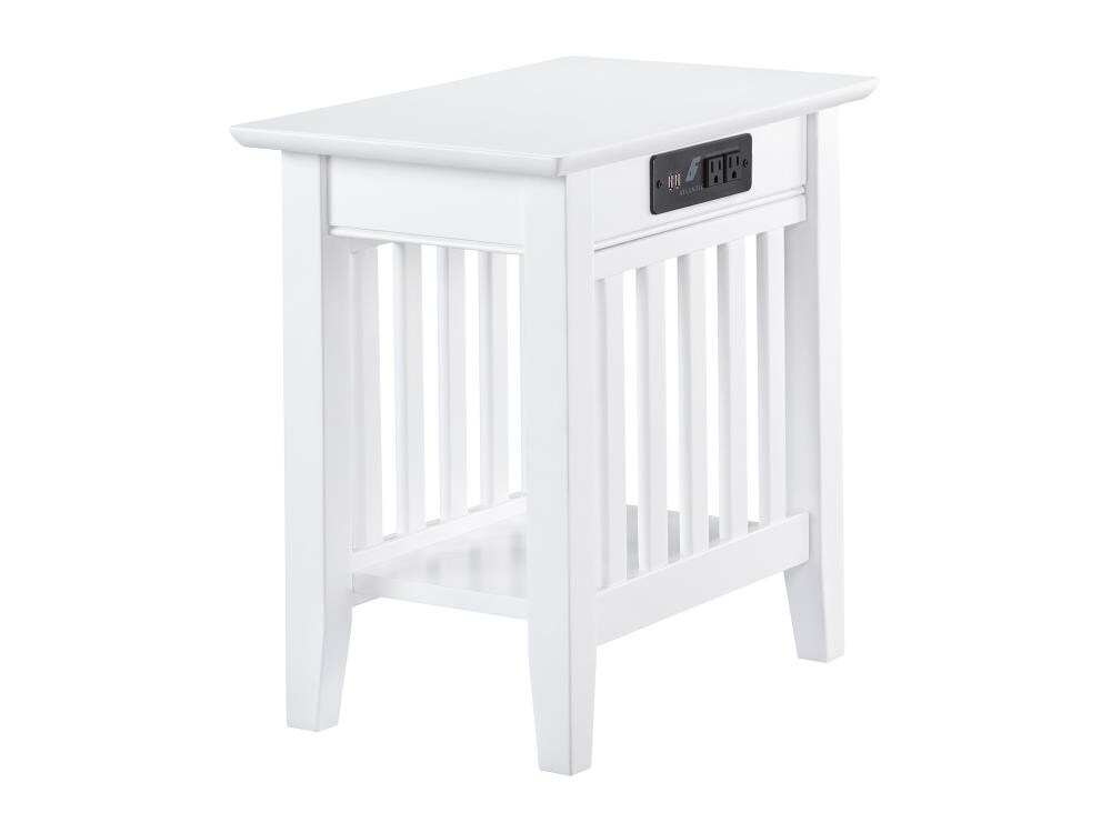 Afi Furnishings Mission White Wood Shaker End Table With Storage In The Tables Department At Com Afi Furnishings Mission White Wood, White Shaker End Table