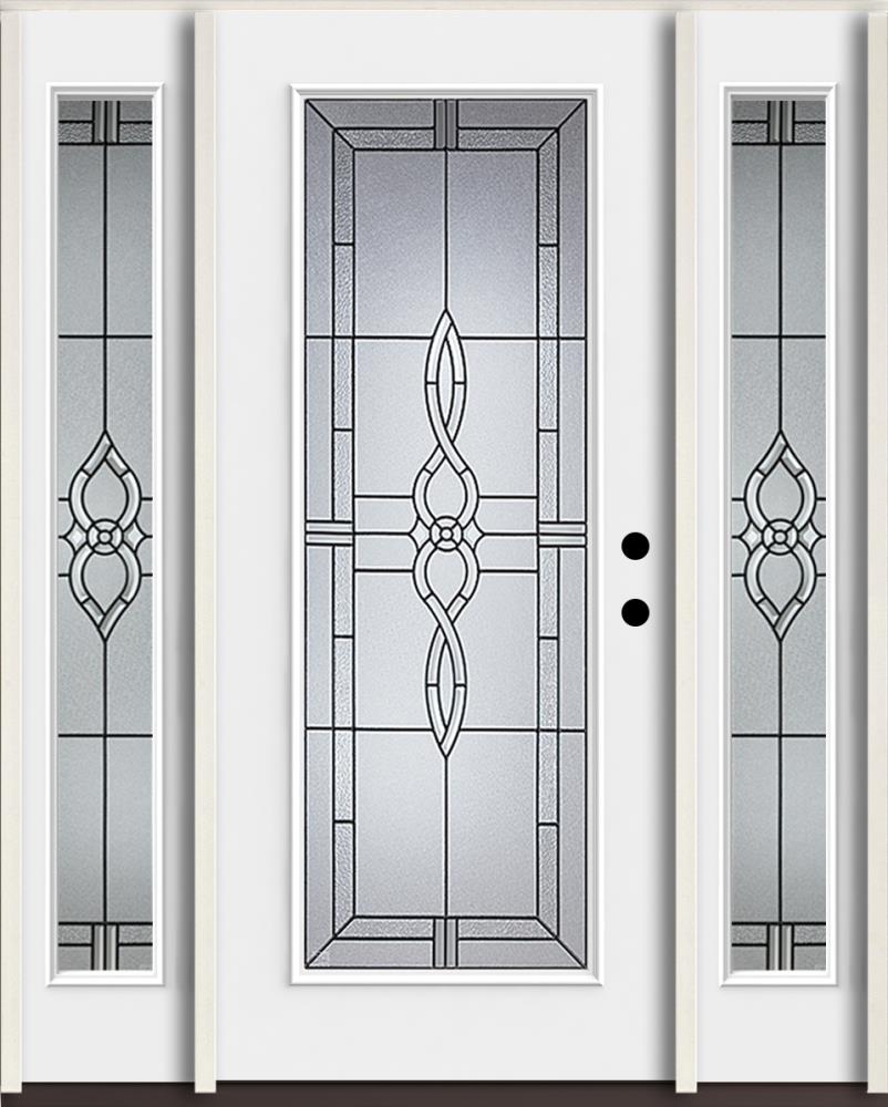 RELIABILT LO963342 Calista 60-in x 80-in x 4-5/8-in Fiberglass Full lite Left-hand inswing Unfinished Unfinished Prehung Front Door with Sidelights Insulating core