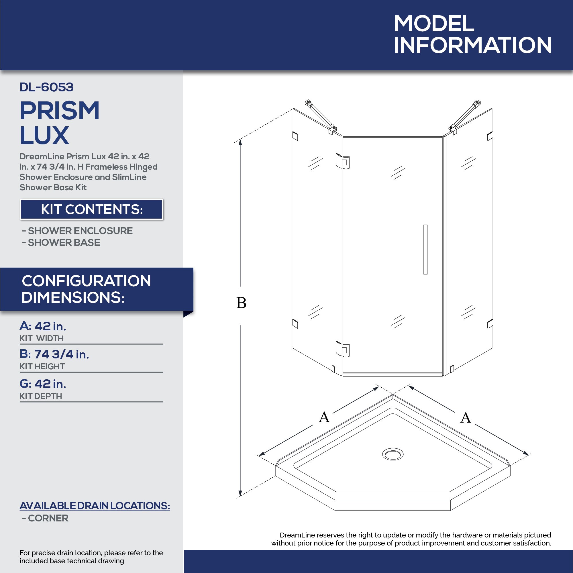 DreamLine DL-6053-01 Alcove-Shower-Kit - View #3