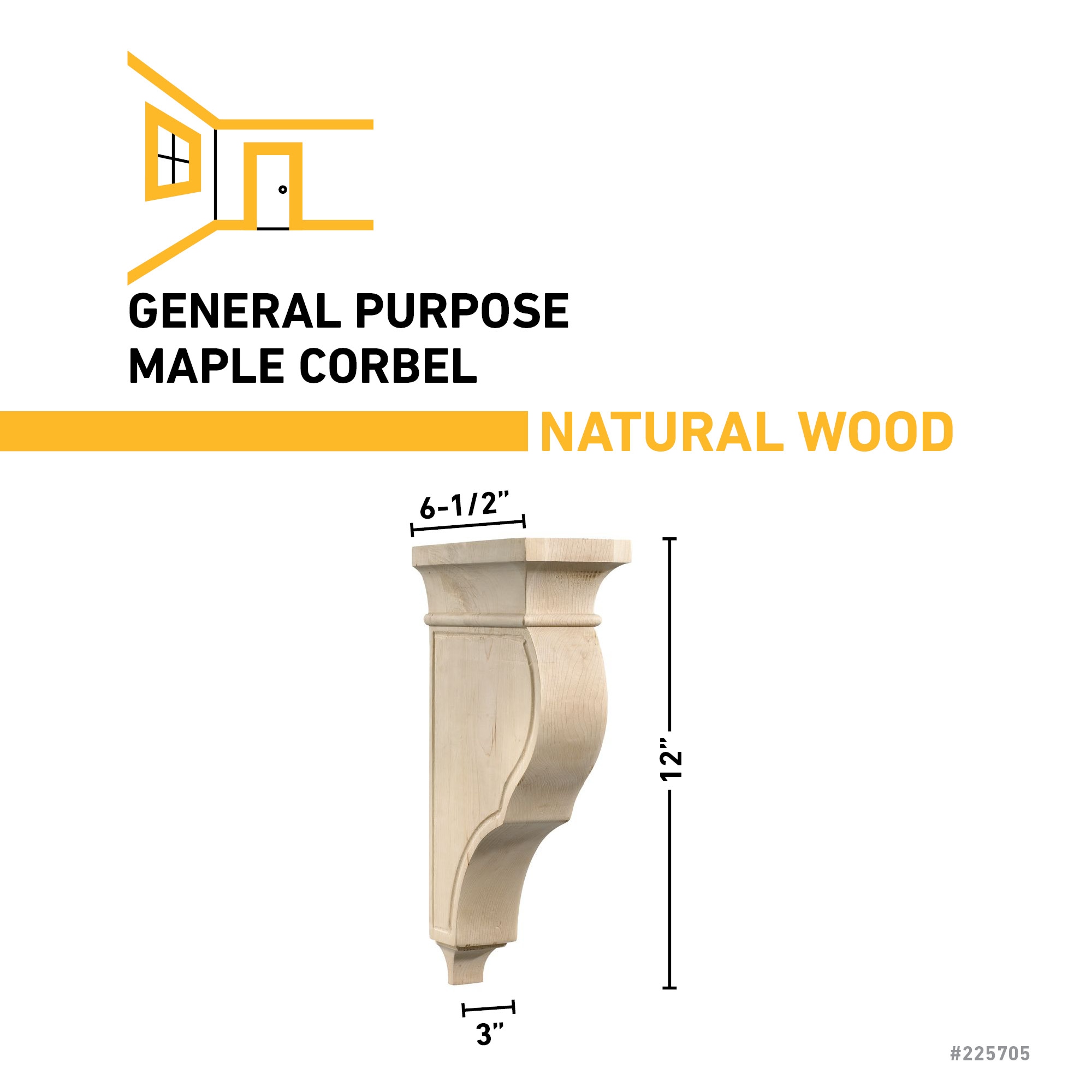 Ornamental Mouldings EV-IM-CA70MAPLE corbels - View #2