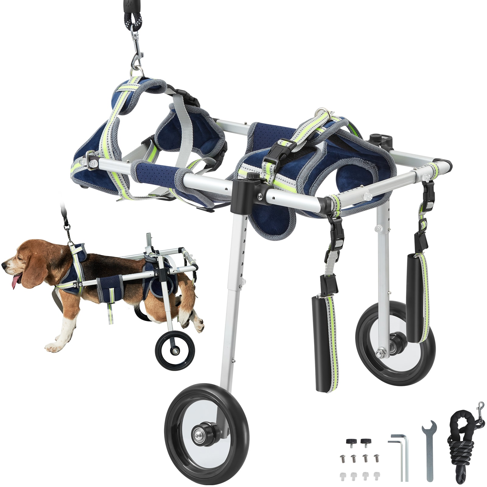 VEVOR CWLYLLSLLSXHJR1J3V0 2 Wheels Dog Wheelchair for Back Legs  Pet Wheelchair Lightweight and Adjustable Assisting in Healing   Dog Cart/Wheelchair for Injured  Disabled  Paralysis  Hind Limb Weak Pet(S)