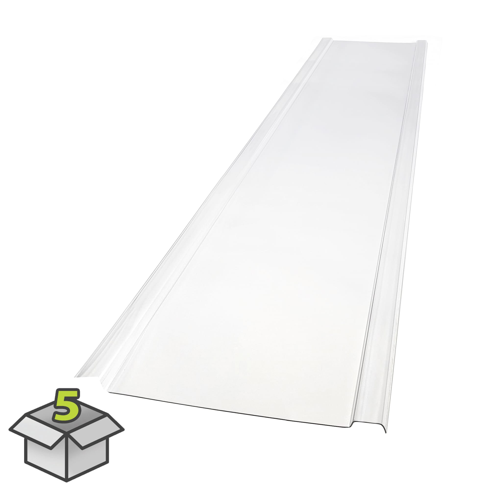 EZ GLAZE 198155 2.24-Feet x 12-Feet Corrugated Clear Polycarbonate plastic Roof Panel 5 -Pack