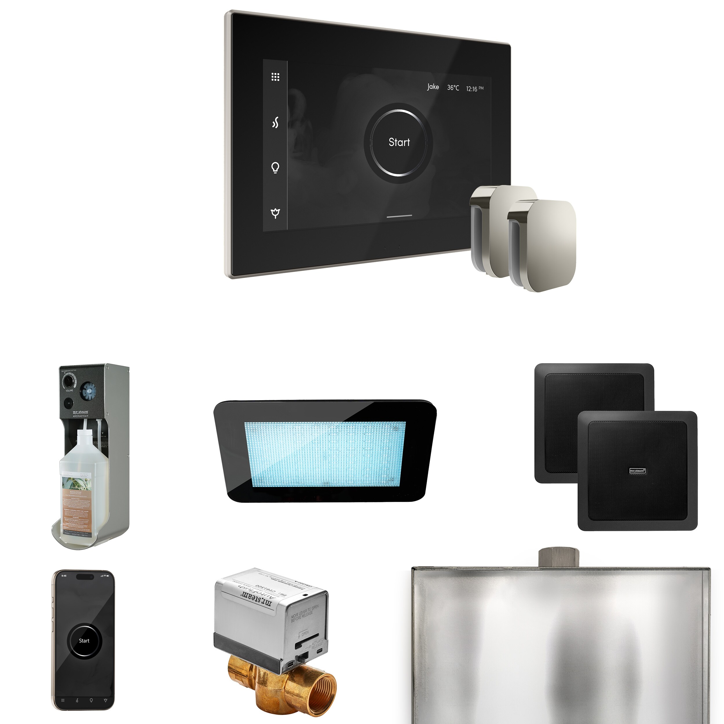 Mr. Steam XDRM2BKXPN XDream Black - Polished Nickel Steam Generator Control Kit
