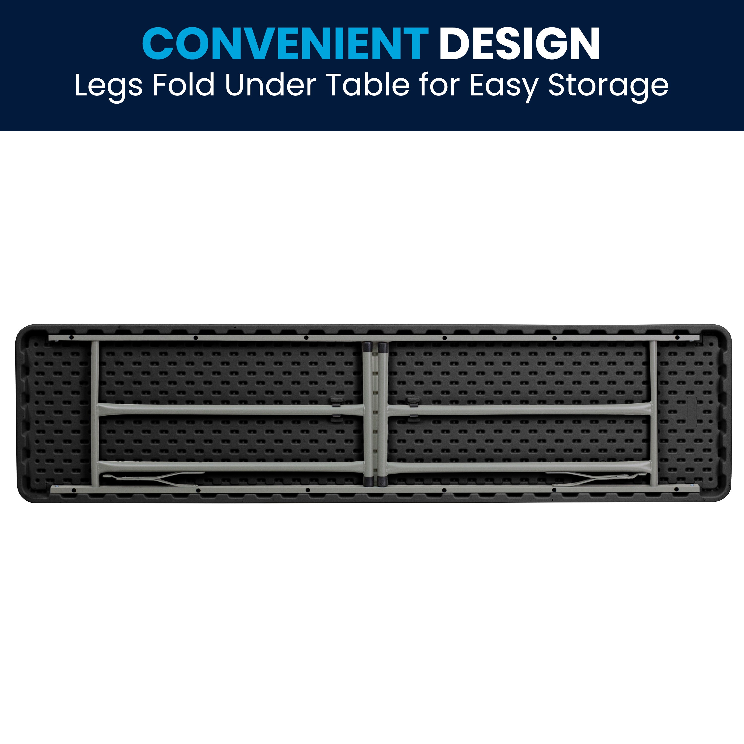 Black Rectangular Plastic Folding Training and Event Table
