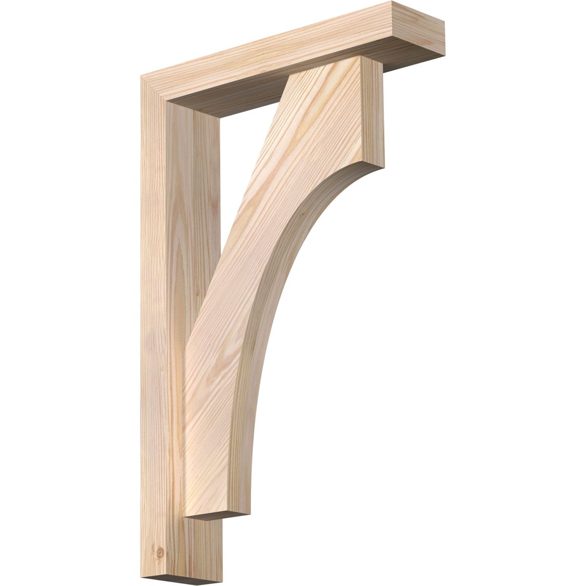 Ekena Millwork 1464607 Westlake Block Smooth Bracket with Offset Brace 3-1/2-in x 14-in x 22-in Douglas fir Brown Wood Standard bracket