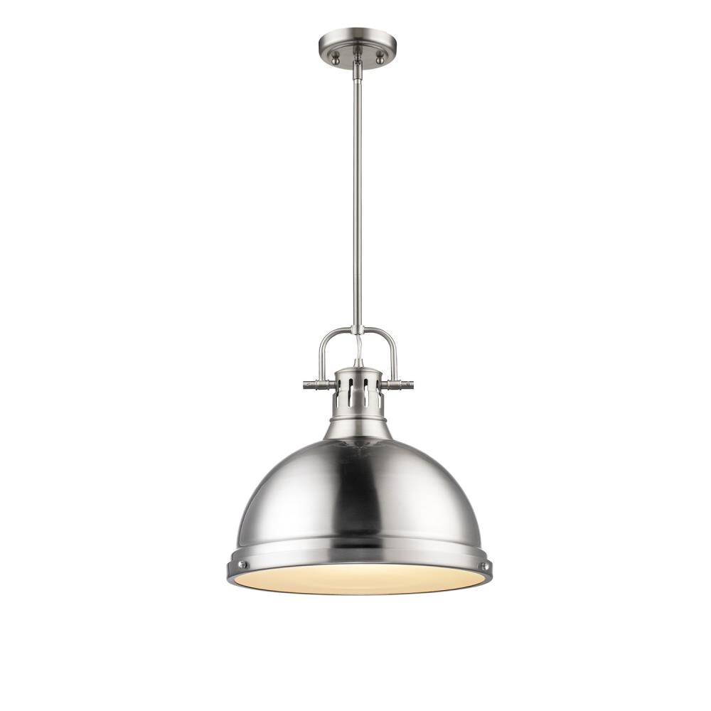 Golden Lighting Duncan Pewter Transitional Dome Pendant Light At