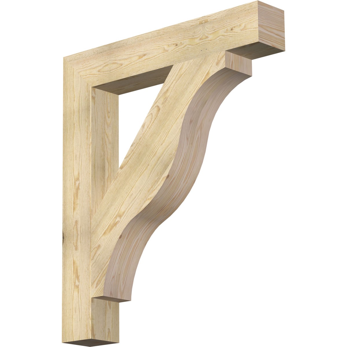 Ekena Millwork BKT06X38X44FST05RDF Funston Block Rough Sawn 6-in x 38-in x 44-in Douglas fir Brown Wood Standard bracket