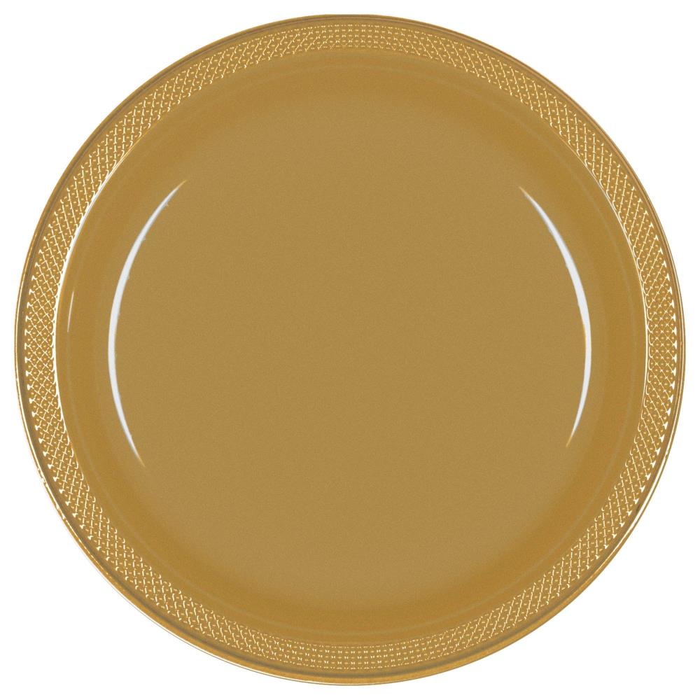 Amscan 20-Pack Gold Plastic Disposable Dinner Plates at Lowes.com