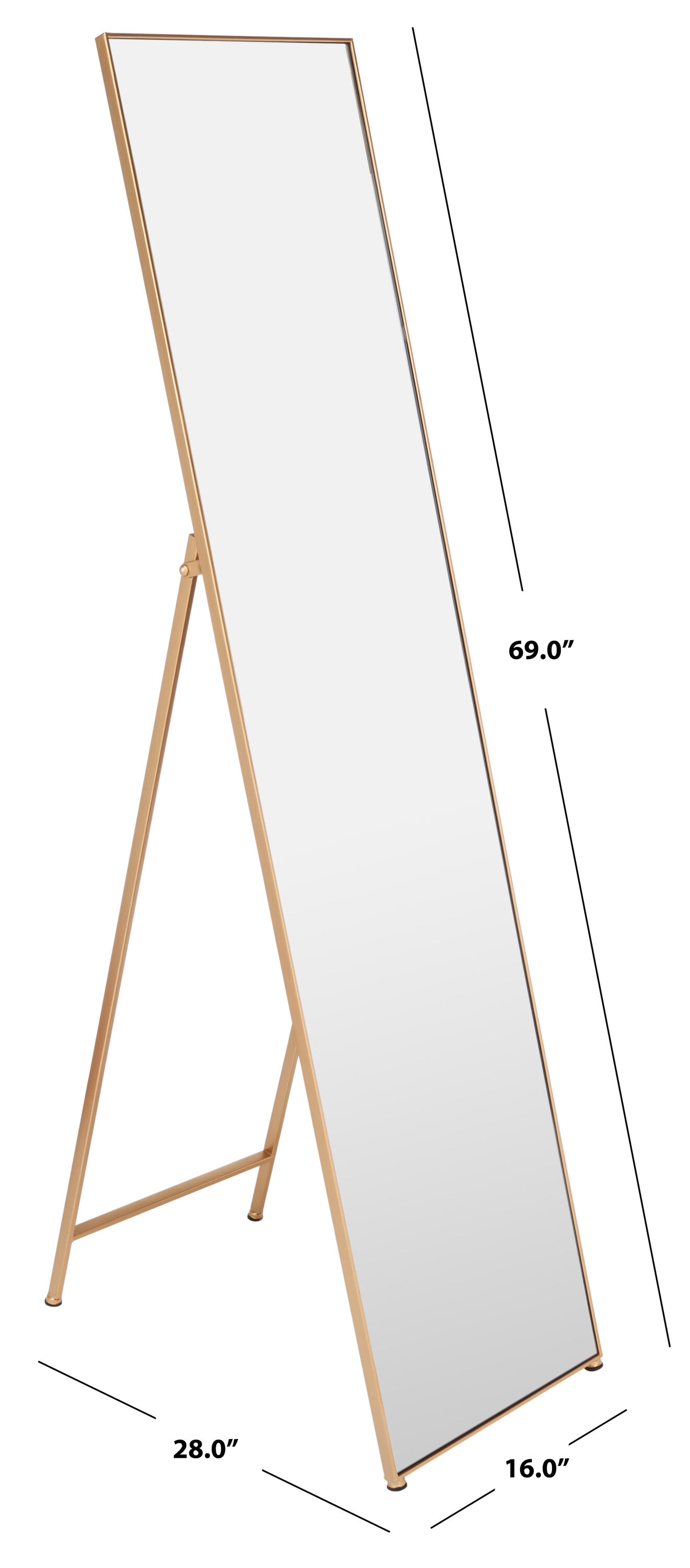 Wellen 28" x 69" Gold Framed Full-Length Mirror