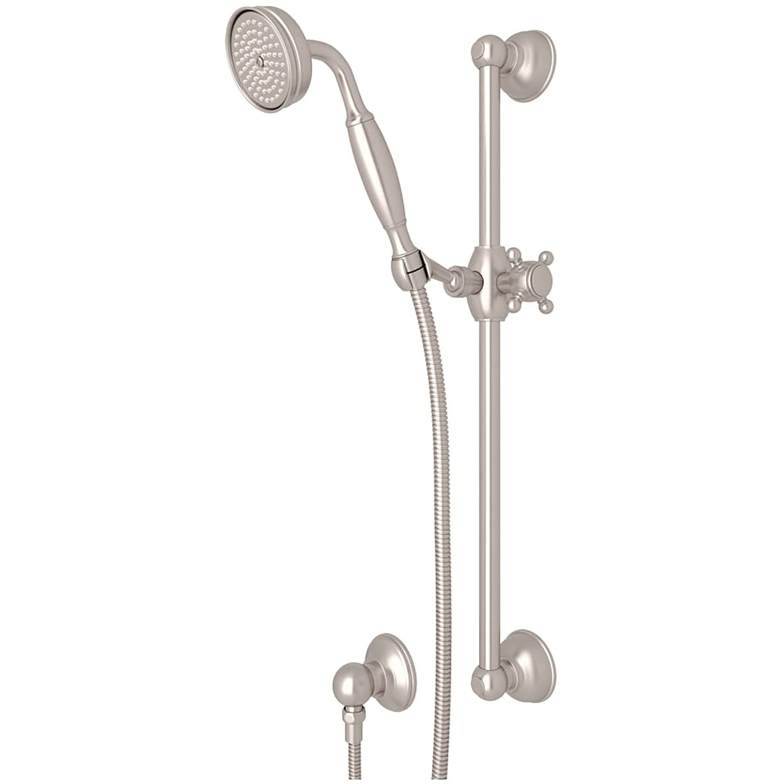 Rohl 1301ESTN Spa Shower Satin Nickel Sold separately Single function 6-in Round Shower Faucet