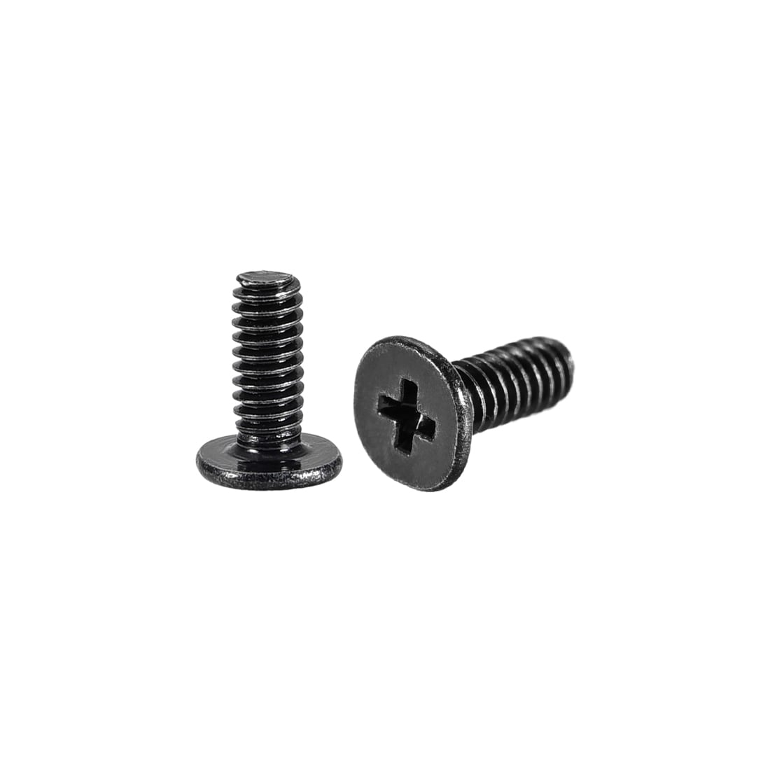 Unique Bargains M2x6mm Phillips Screw Fastener Black 3.8mm Dia Screw Head for Laptop PC TV Fan Switch 50pcs