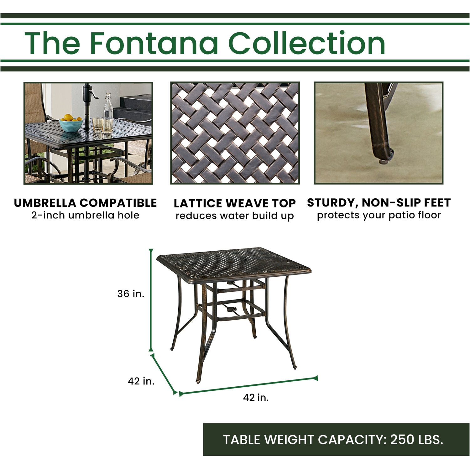 Hanover FNTDN5PCPSQBR-SU Patio-Dining-Sets - View #4