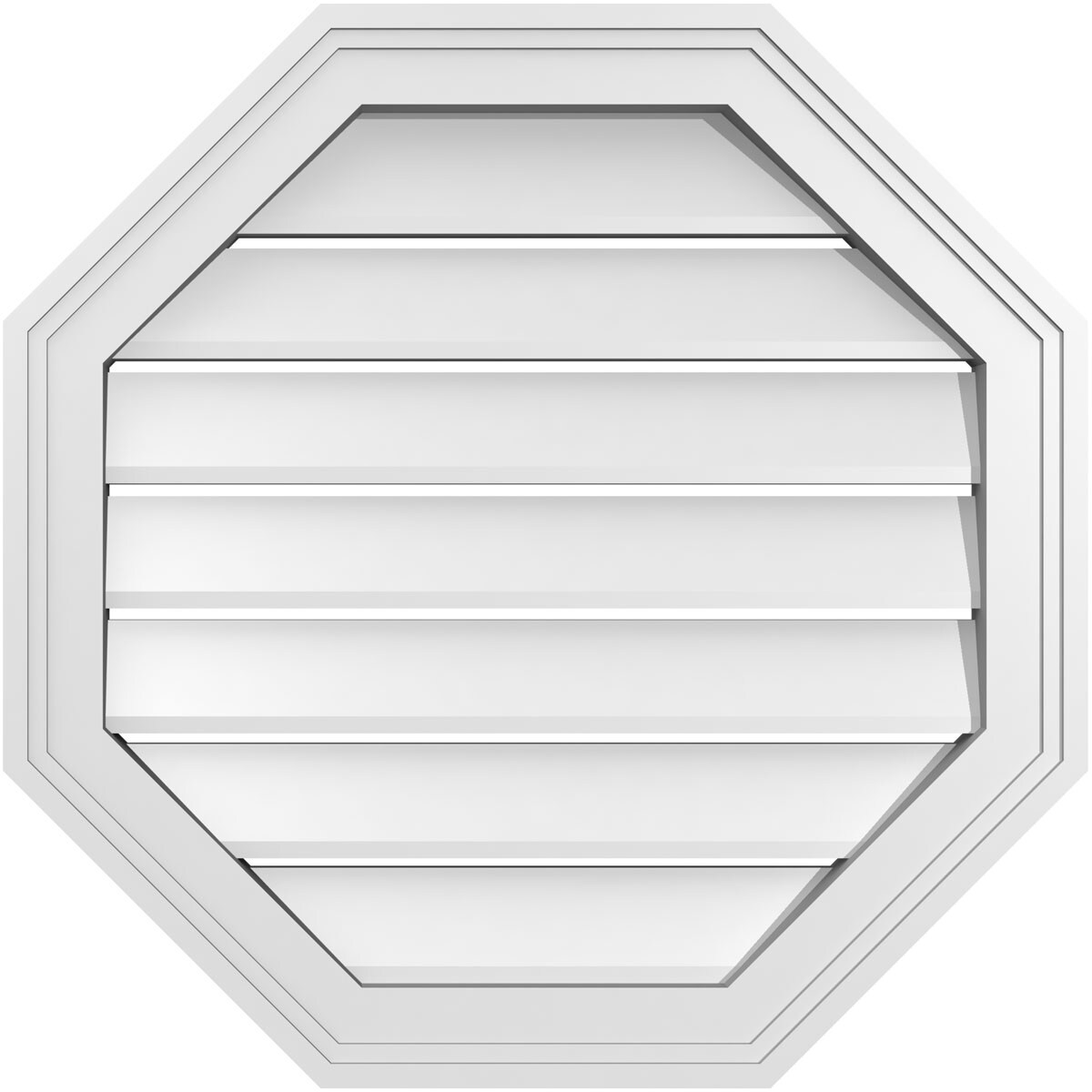 Ekena Millwork GVPOC22X2202SF 22-Inches x 22-Inches Off-white Octagon PVC Gable Louver Vent