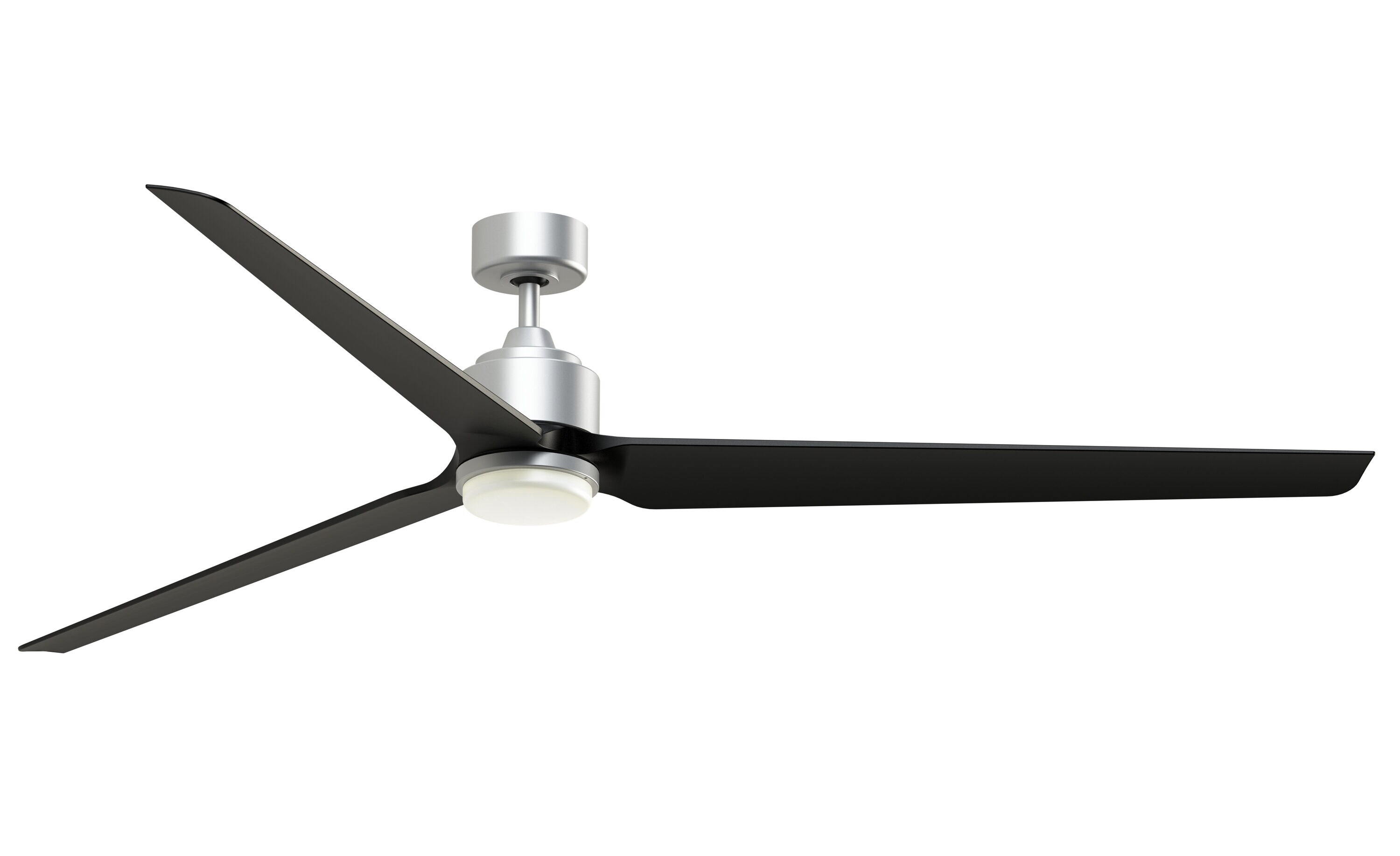 TriAire Custom 84-in Silver Color-changing LED Indoor/Outdoor Smart Propeller Ceiling Fan with Light Remote (3-Blade) | - Fanimation FPD8515SLW-84BLW-LK