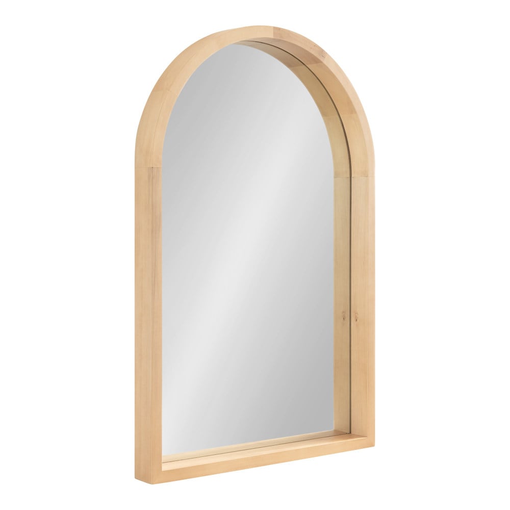 Kate and Laurel 222535 Hutton 20.00-in W x 30.00-in H Arch Natural Framed Wall Mirror