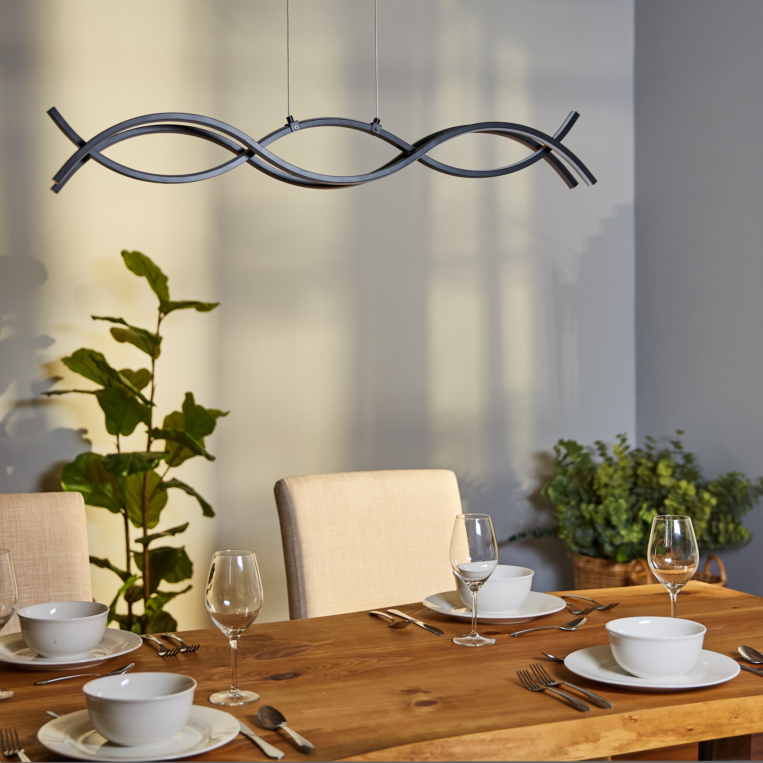 Origin 21 Irvington 2Light Black Modern/Contemporary LED Chandelier in