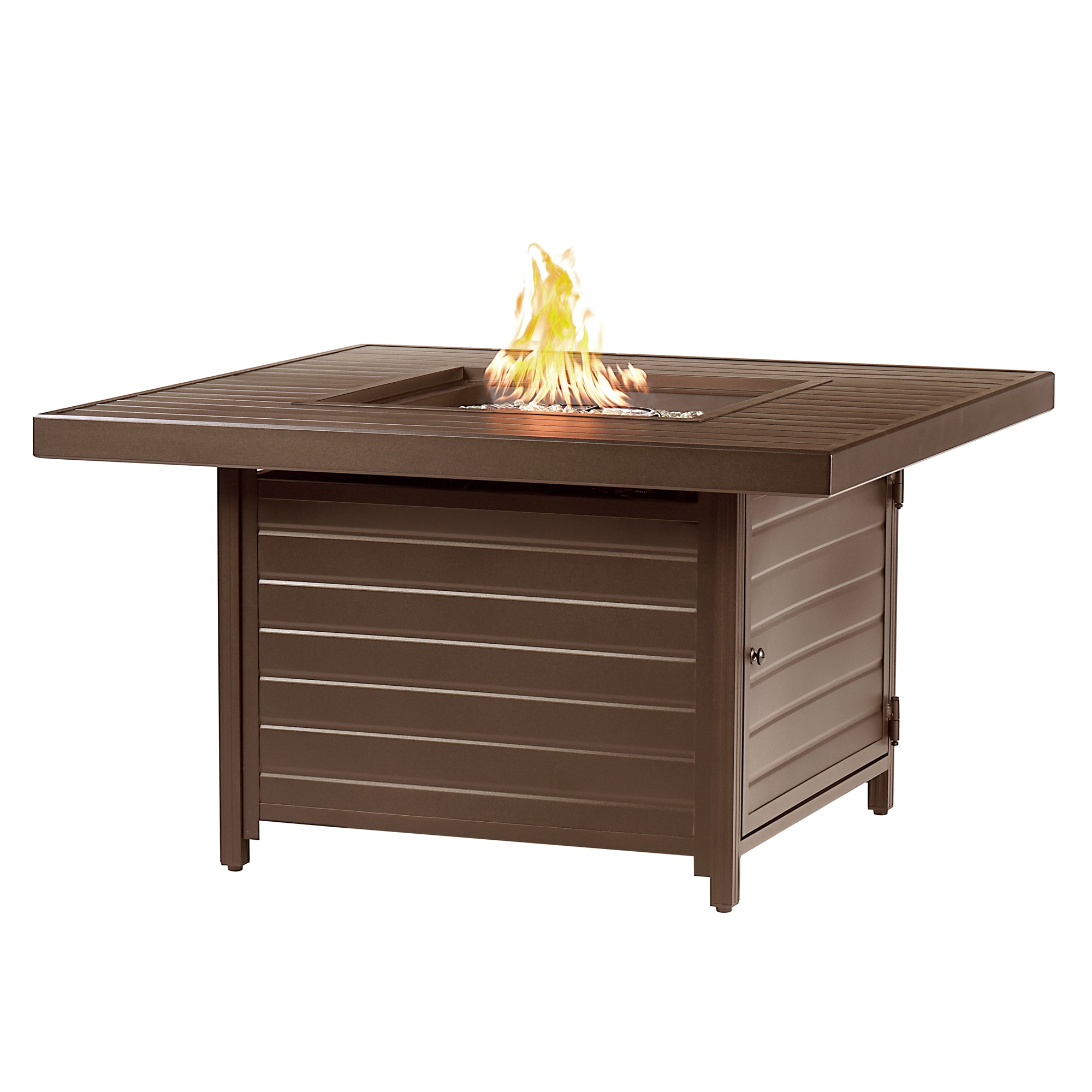 Oakland Living 42-in W 55000-BTU Brown Portable Aluminum Square Propane ...