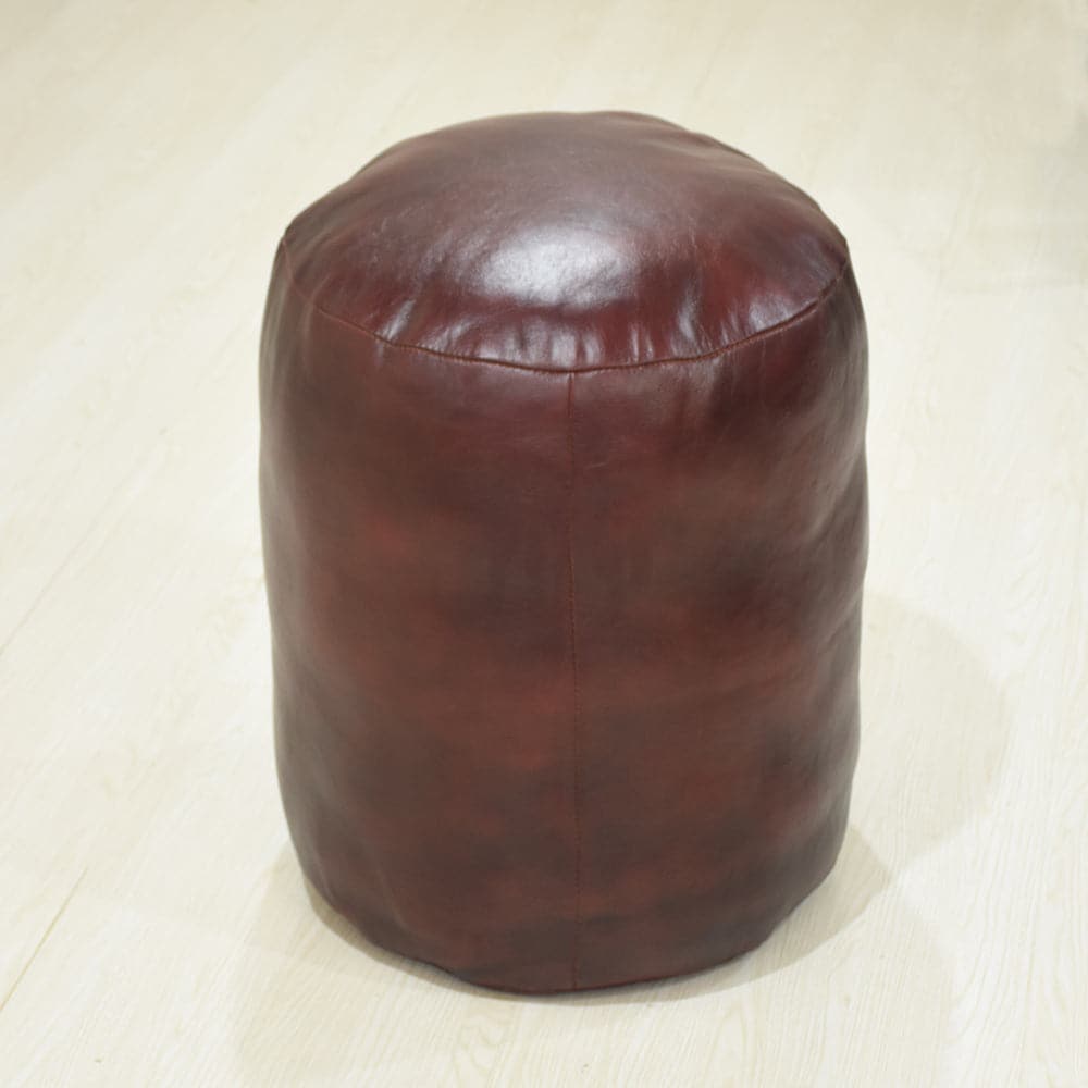 Rugsotic Carpets - Square Shaped Goat Leather Handmade Eco-Friendly Black Pouf - Square Pouf 16 x...