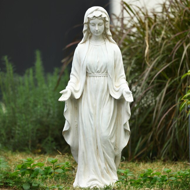 White Religion Garden Statue, Mama Mary Statue For Garden