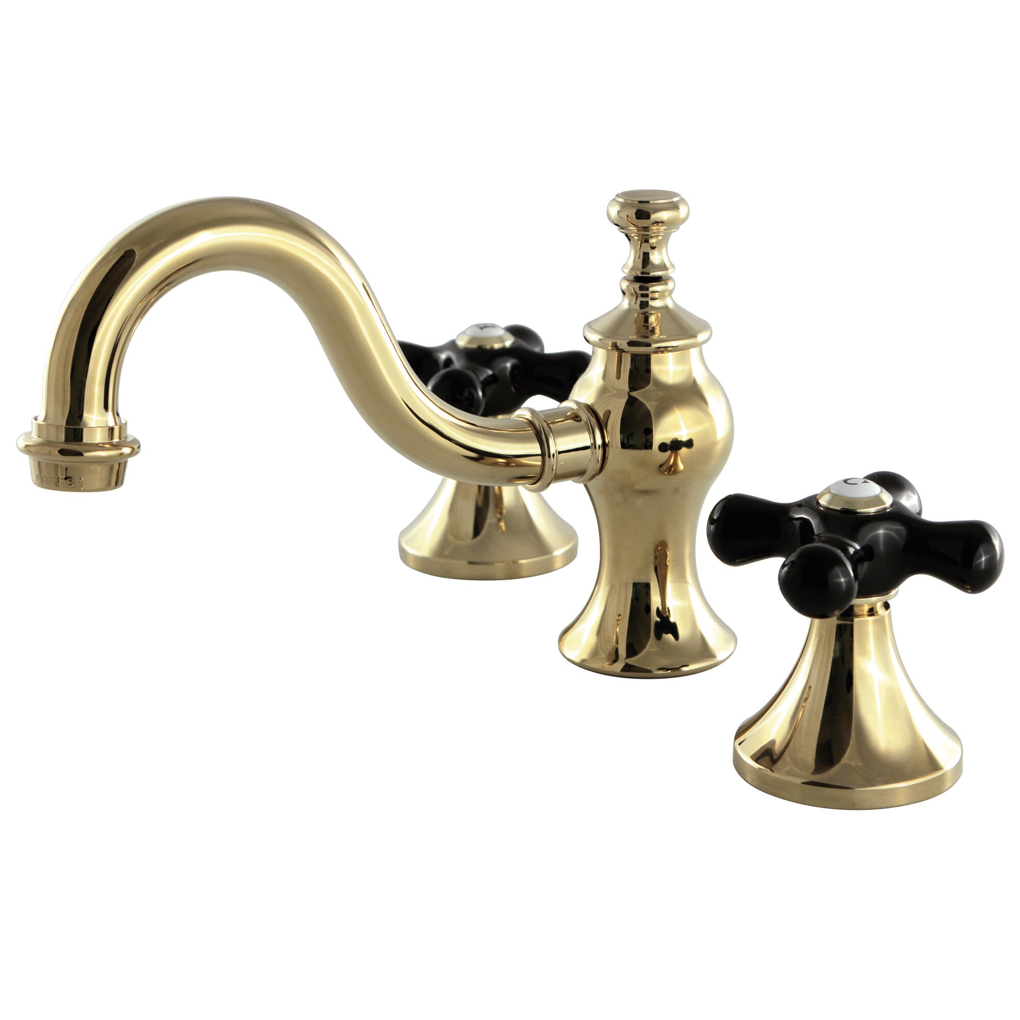 Kingston Brass WLKC7162PKX Duchess Polished brass Widespread 2-handle Mid-arc Residential Handle Bathroom Sink Faucet with Drain