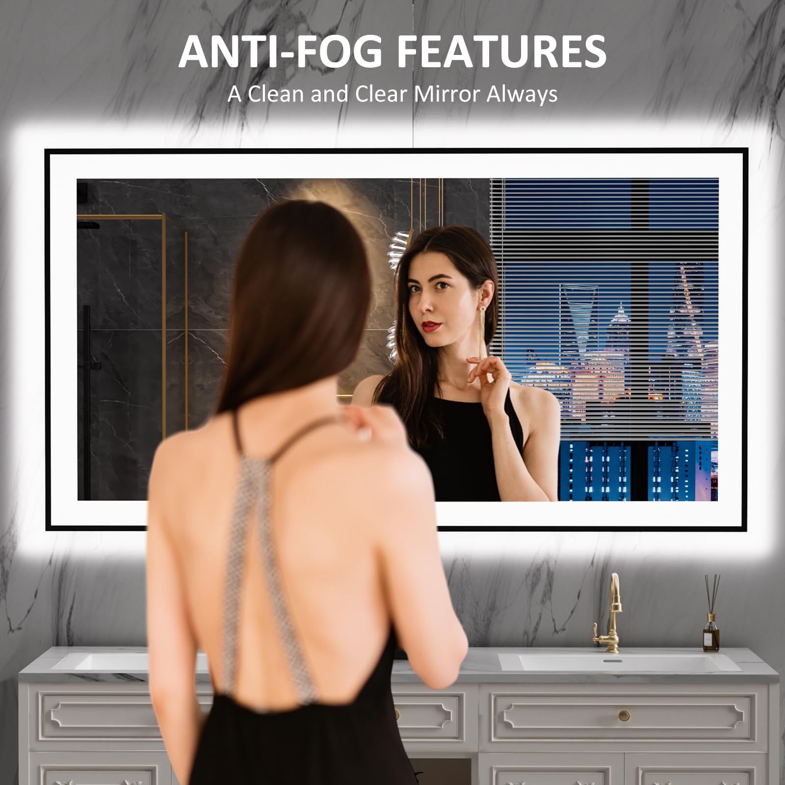 WELLFOR GIZ-AMC4030 Framed-Bath-Mirrors - View #7