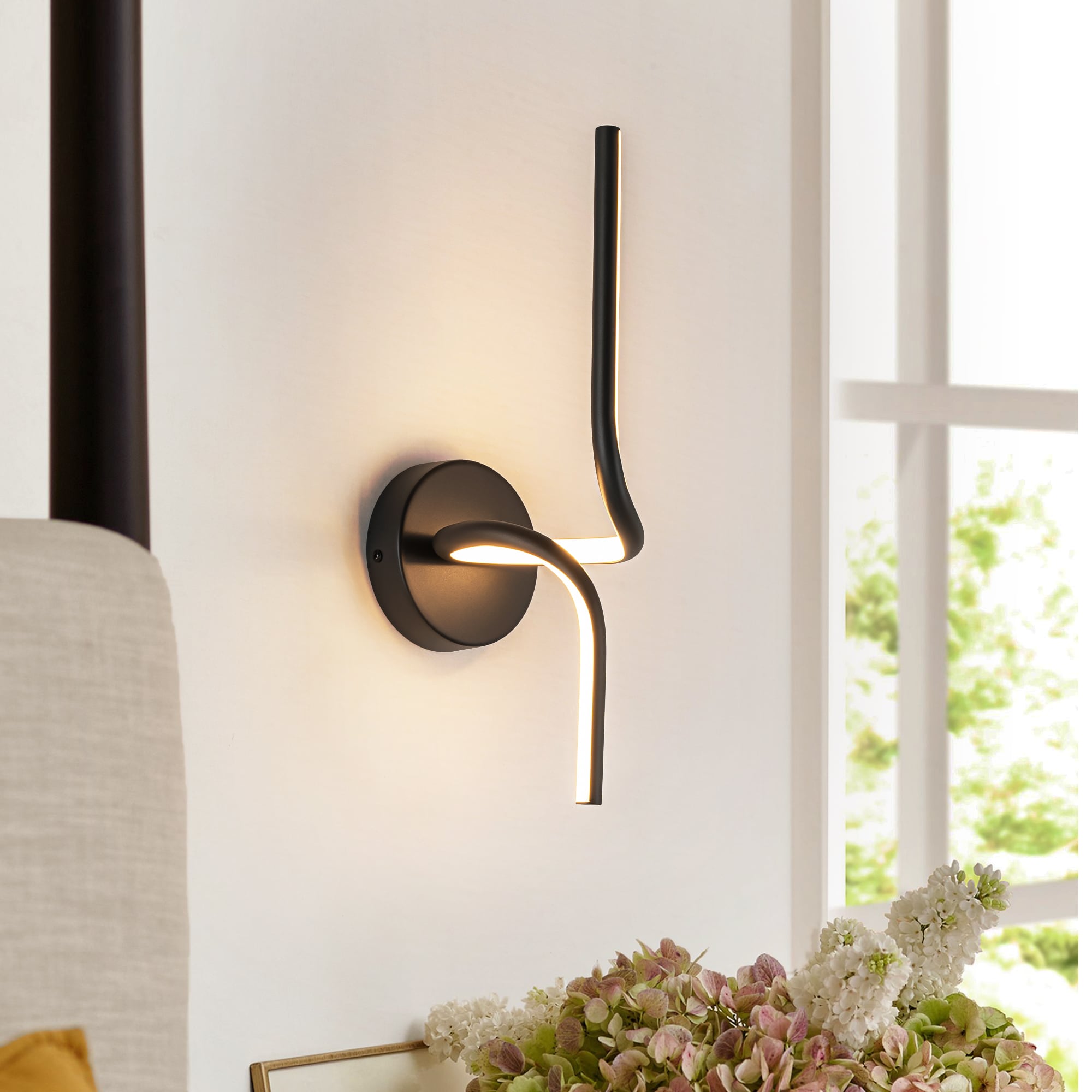 Rennnsan VL810175628 Albany 4.72-in 1 -Light Matte Black Integrated LED Modern/contemporary Vanity light