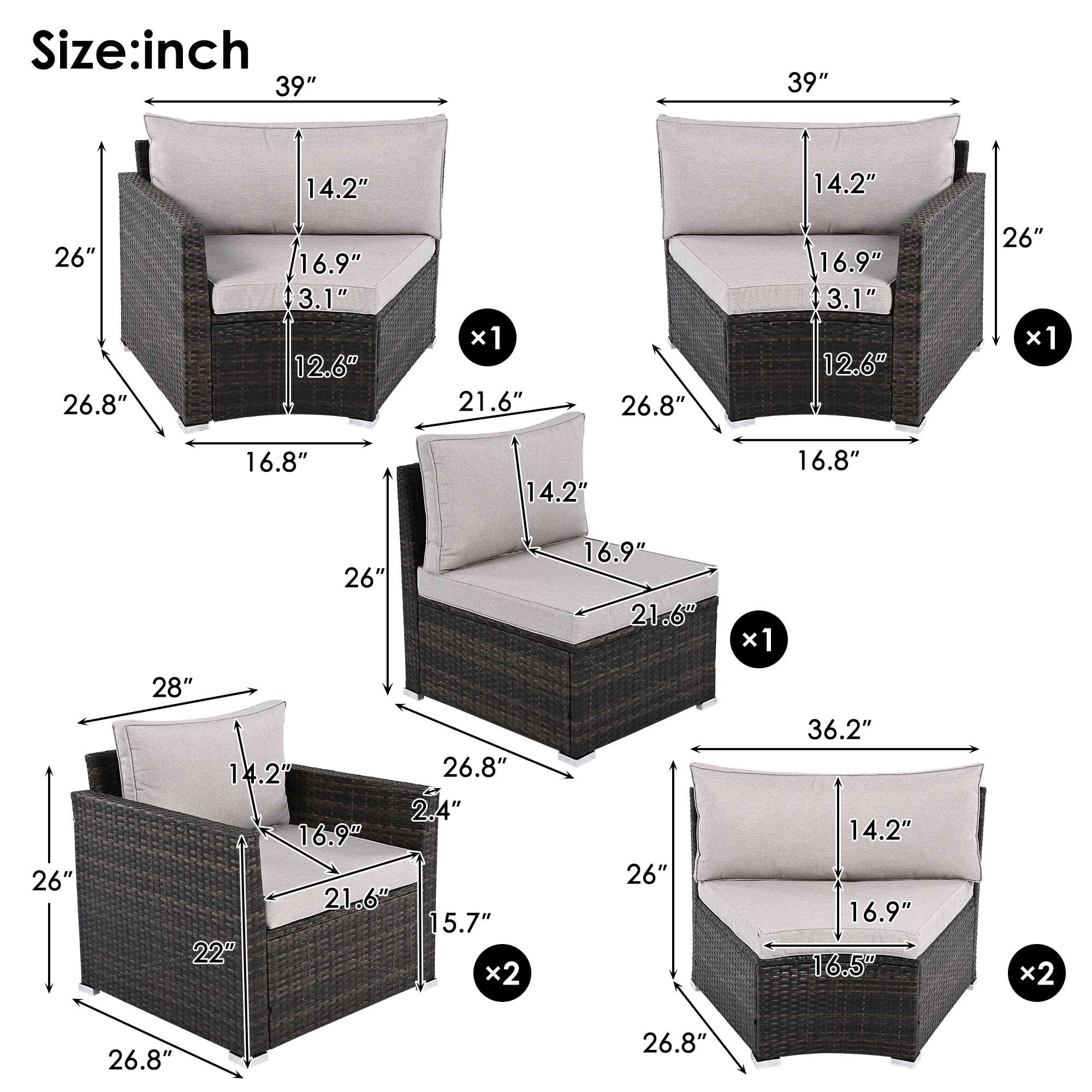 Forclover HYFC-7PD20B Patio-Conversation-Sets - View #7