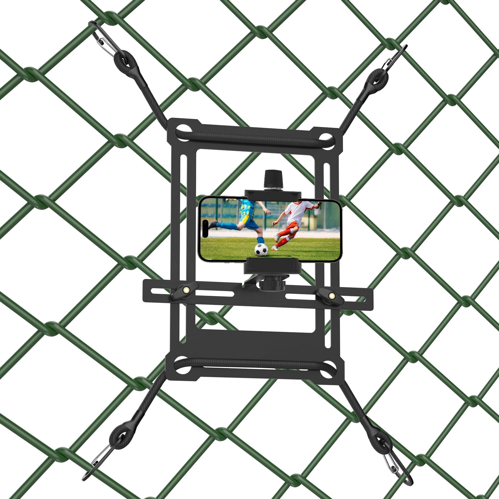 Etokfoks  Fence Phone Mount with Sunshade for Baseball Softball Football Games Action Cameras Rain Sun Protection Stable Quick Setup