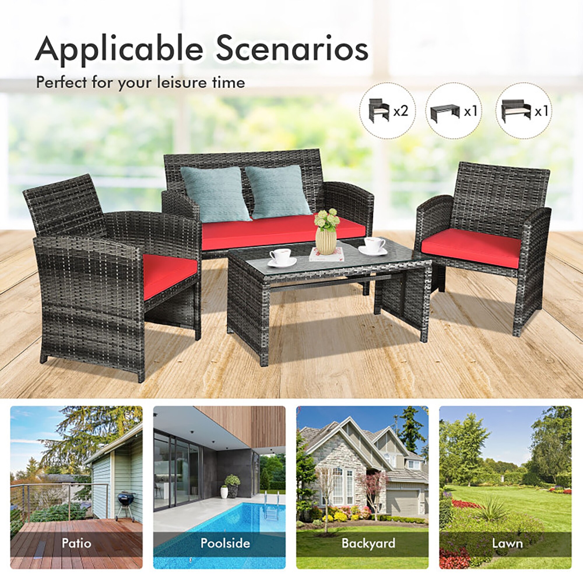 CASAINC WF-HW63238RE-LA Patio-Conversation-Sets - View #6