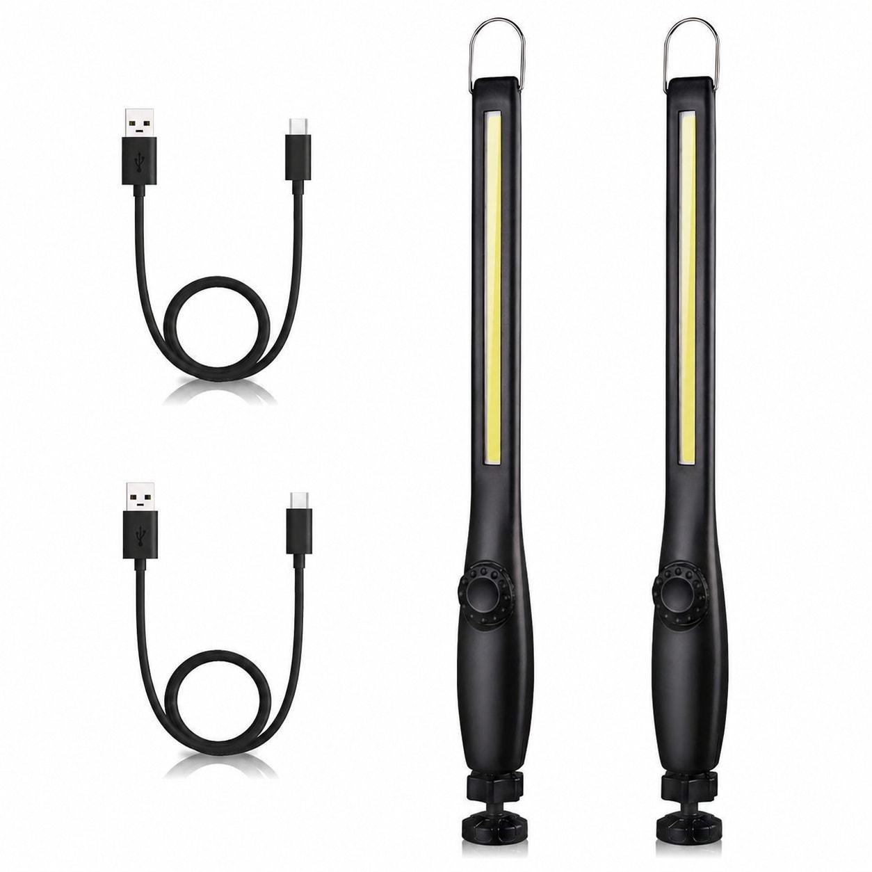 Justincity  LED Work Light 800 Lumens Magnetic Flashlight COB Portable Inspection Light with 360 Degree Rotating Base for Car Repair Garage