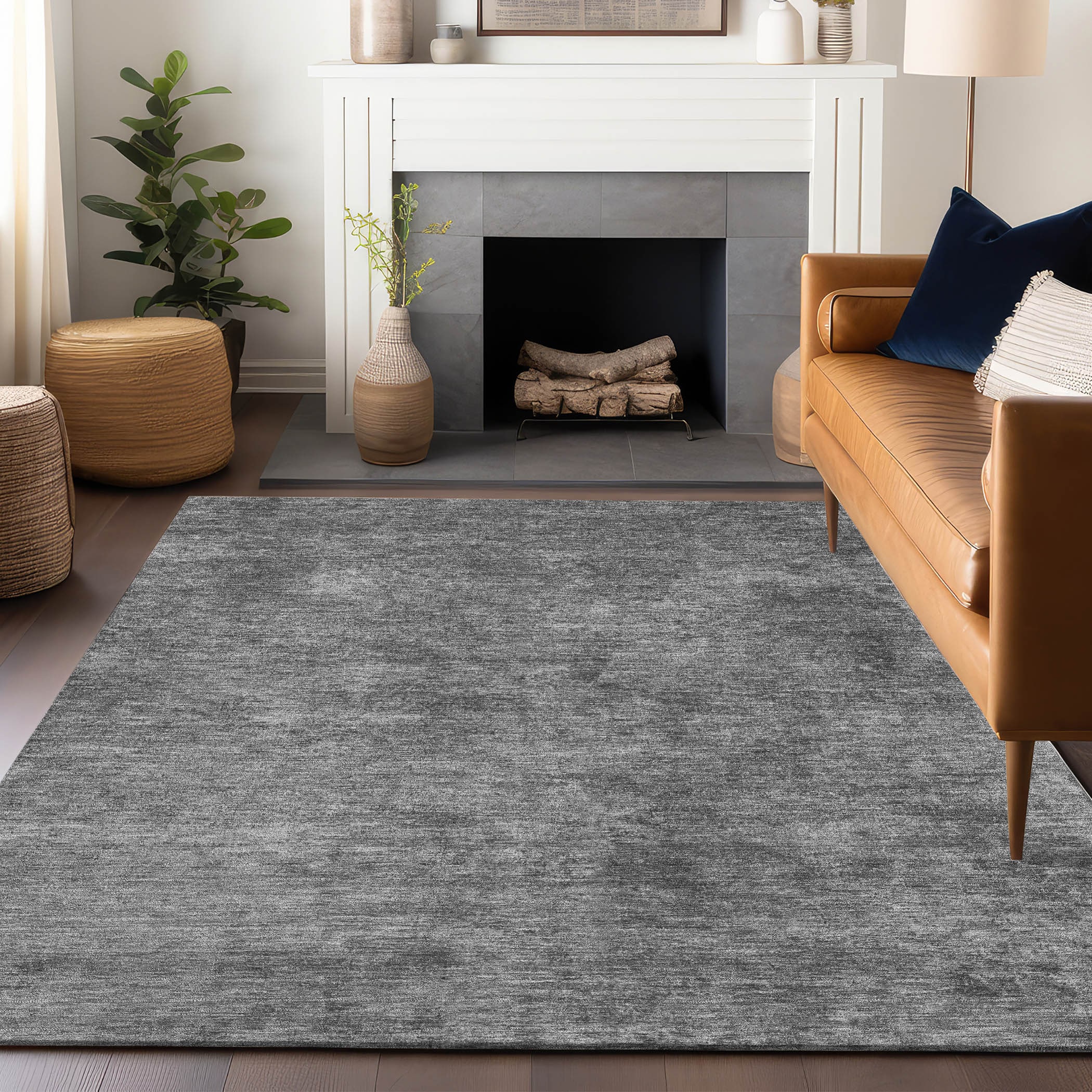 Addison Rugs ACN1359GY3X5 Chantille ACN1359GY 3 x 5 (ft) Polyester Gray Rectangular Indoor/Outdoor Geometric Machine washable Area rug