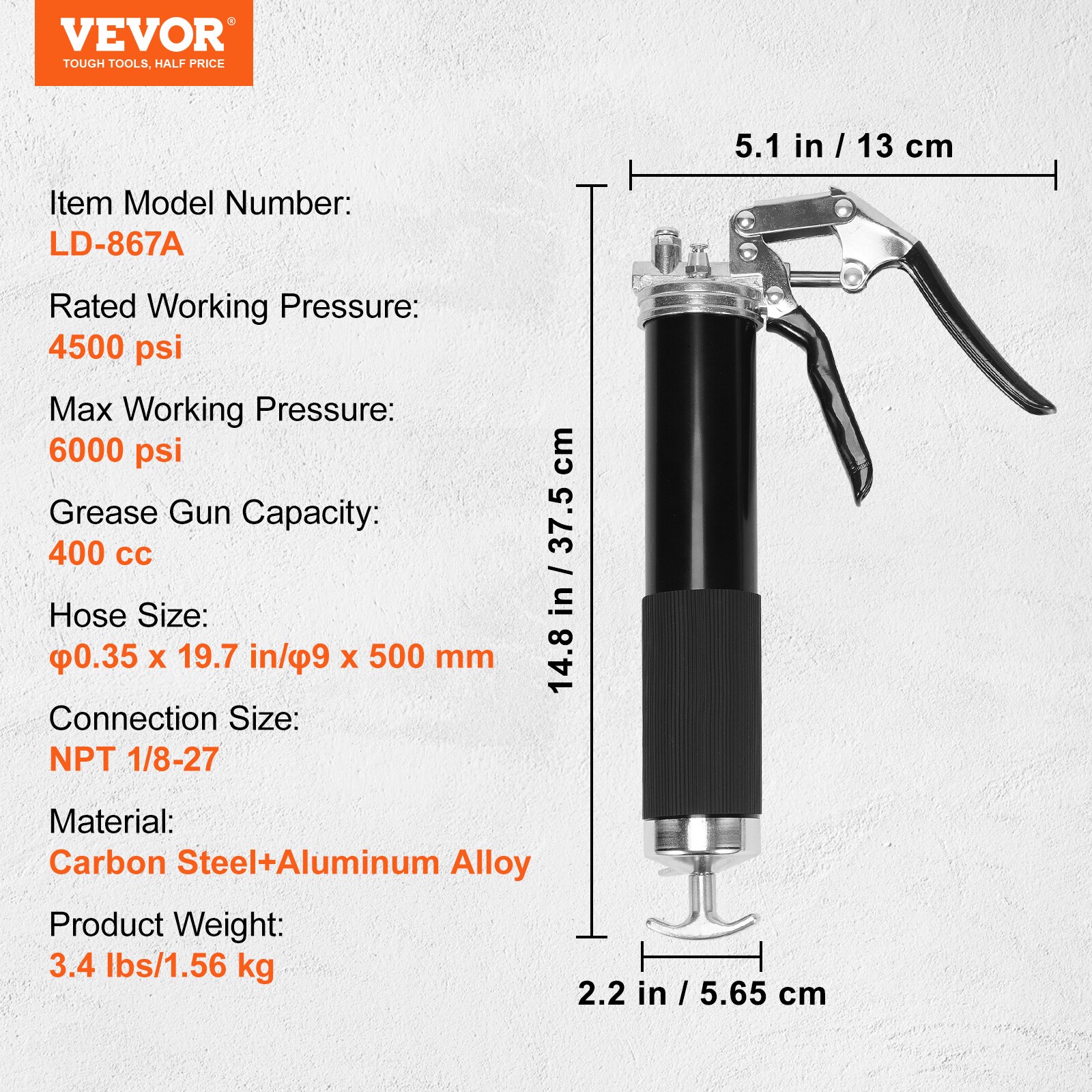 VEVOR 0.109-Gallon Alloy Steel Gasoline Can SDHYQZXSQSY1820J2V0 at ...