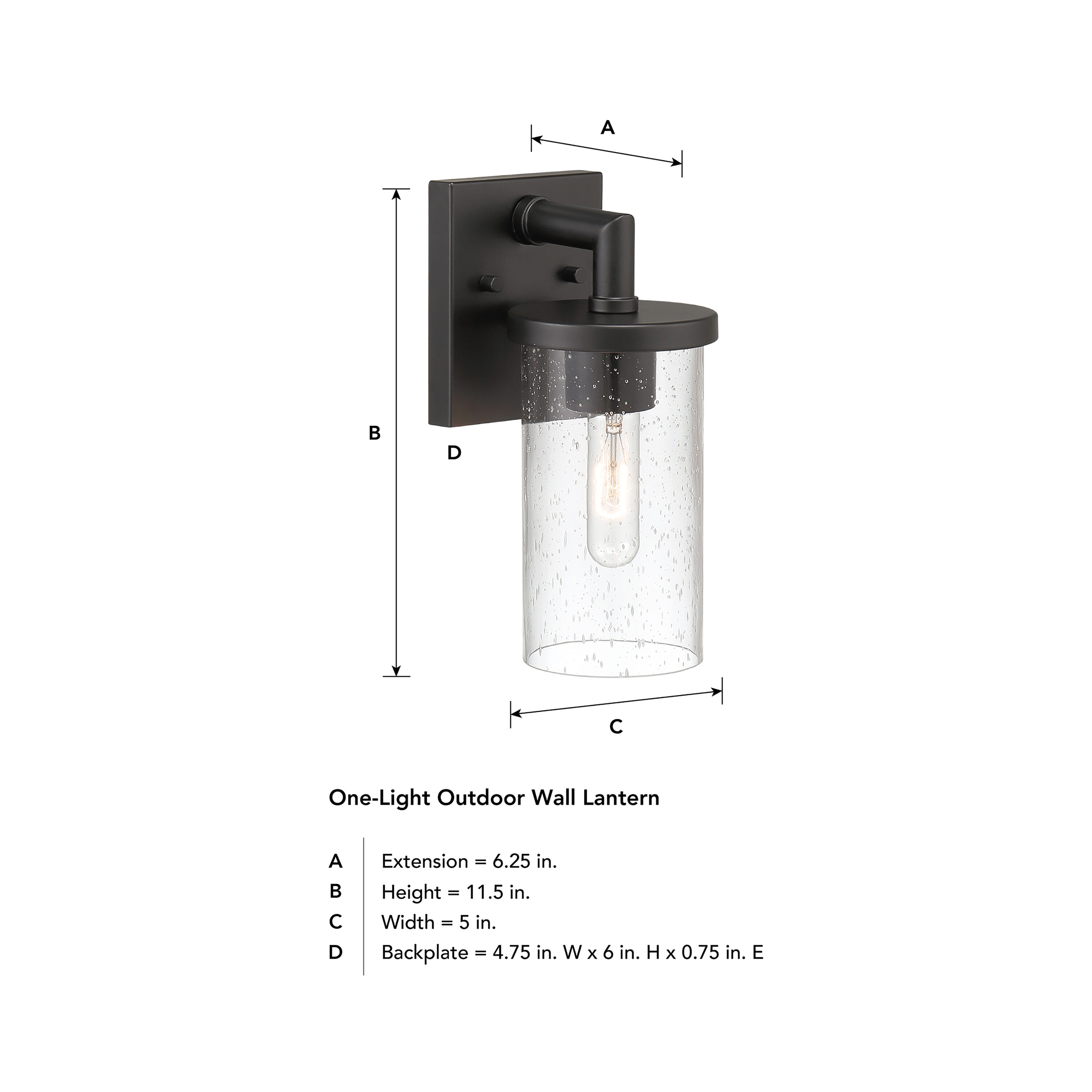 Otto Matte Black Transitional Outdoor Wall Lantern