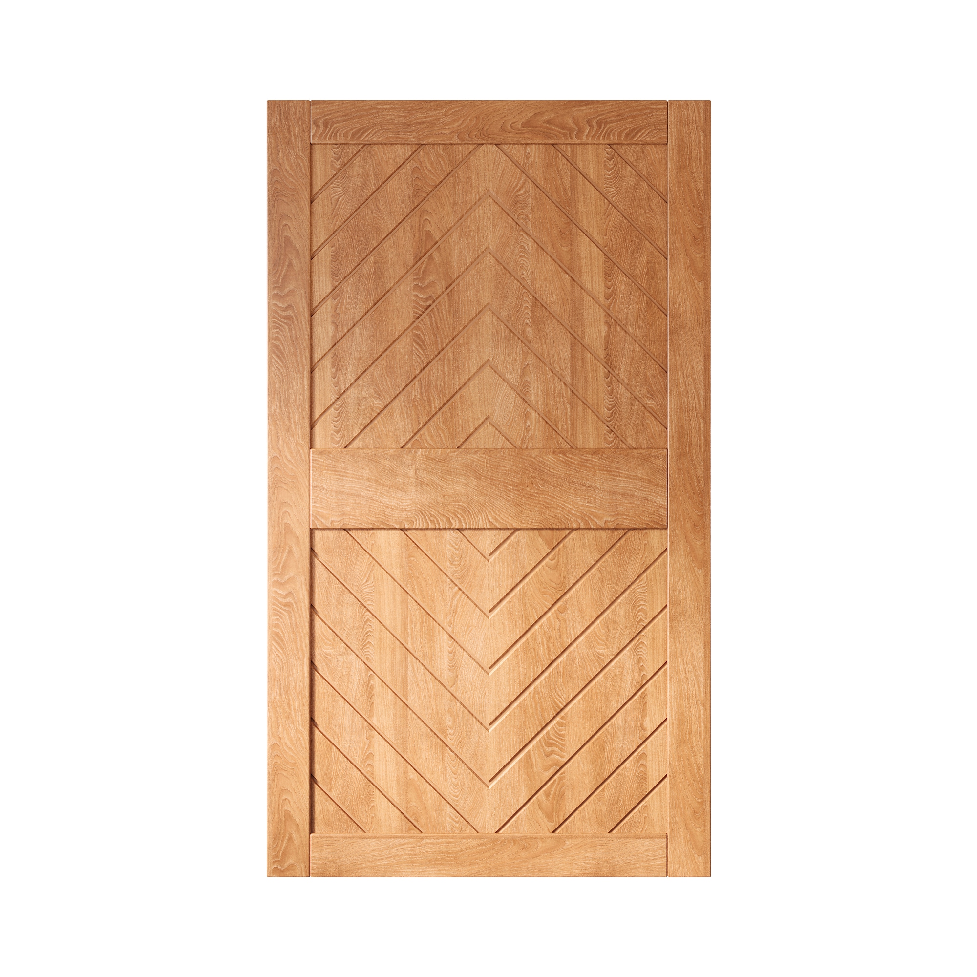 HOMACER JT2-4884-EA 48-in x 84-in Early American Herringbone Pine Wood Solid core Single Barn Door (Hardware Not Included)