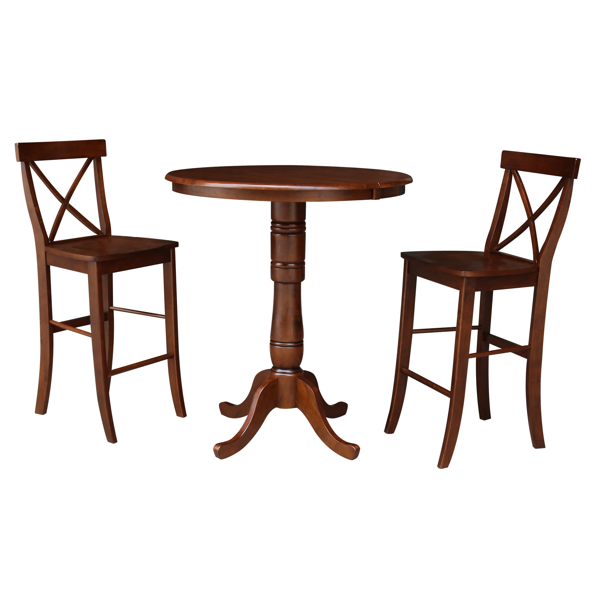 International Concepts K581-36RXT-6B-S6133 Espresso Traditional Dining Room Set with Round Table (Seats 4)