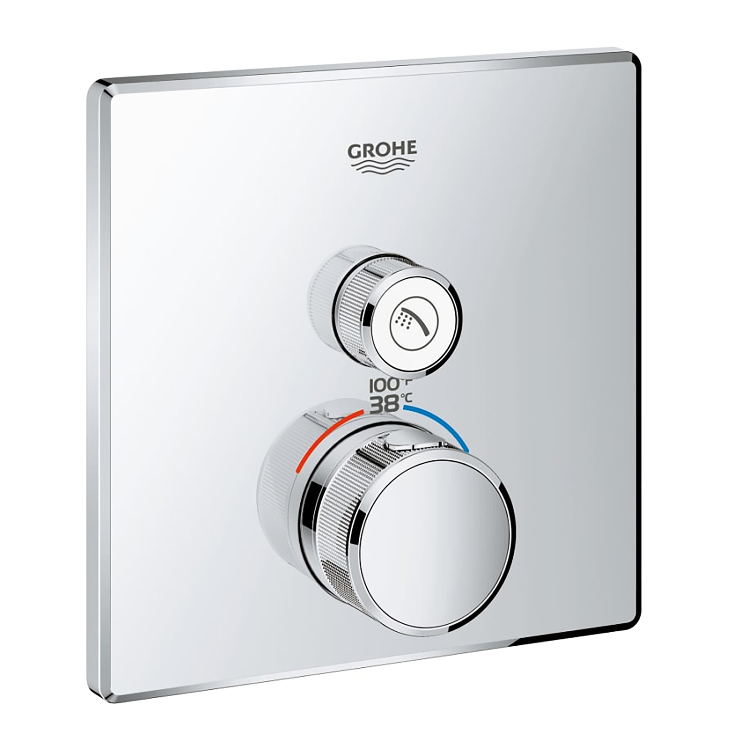 GROHE 29140000 Starlight Chrome 2-Handle Push-button Shower Faucet Handle