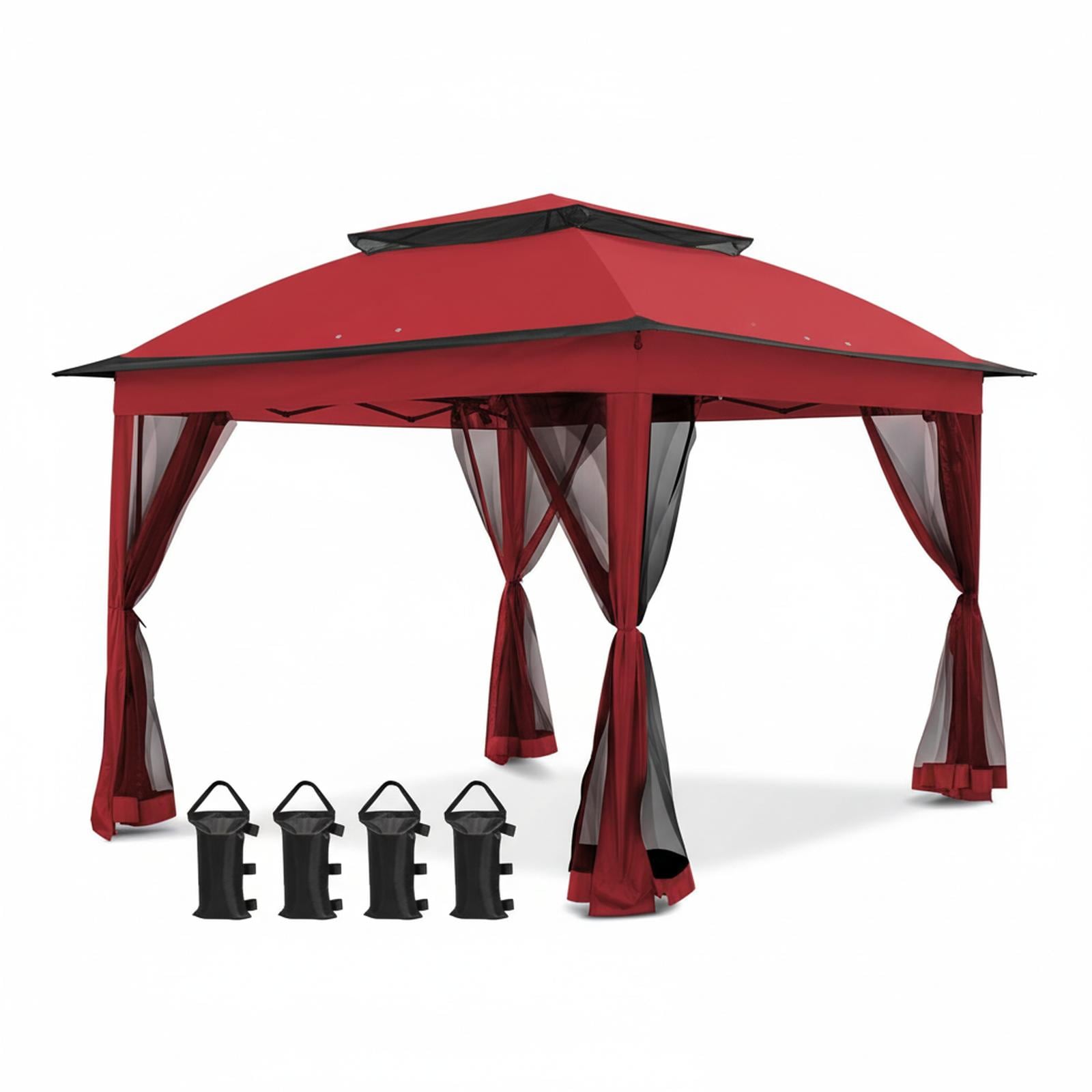 Baginizer  11x11 Pop Up Gazebo with Mesh Netting Instant Outdoor Tent Water Resistant UPF 50+ UV Protection 121 Sq Ft Coverage