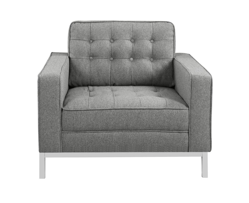 Chic Home Design FCC2939-LW Draper Modern Grey Linen Club Chair