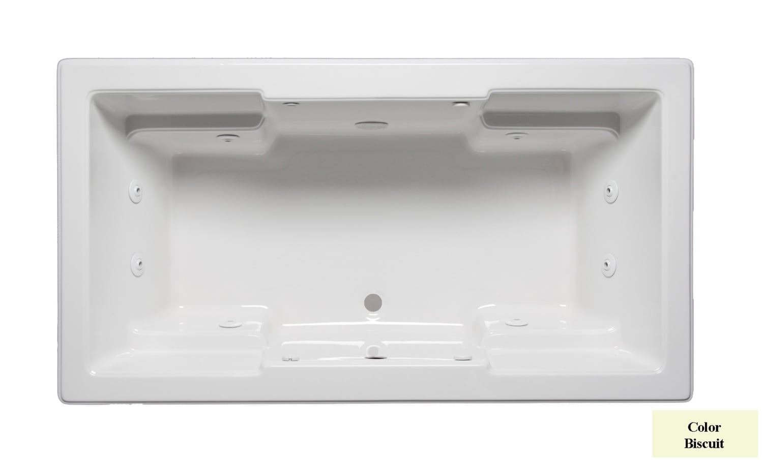 Laurel Mountain 4272RW528 Reading v 42-in x 72-in Biscuit Acrylic Drop-In Whirlpool Tub (Front Center Drain)